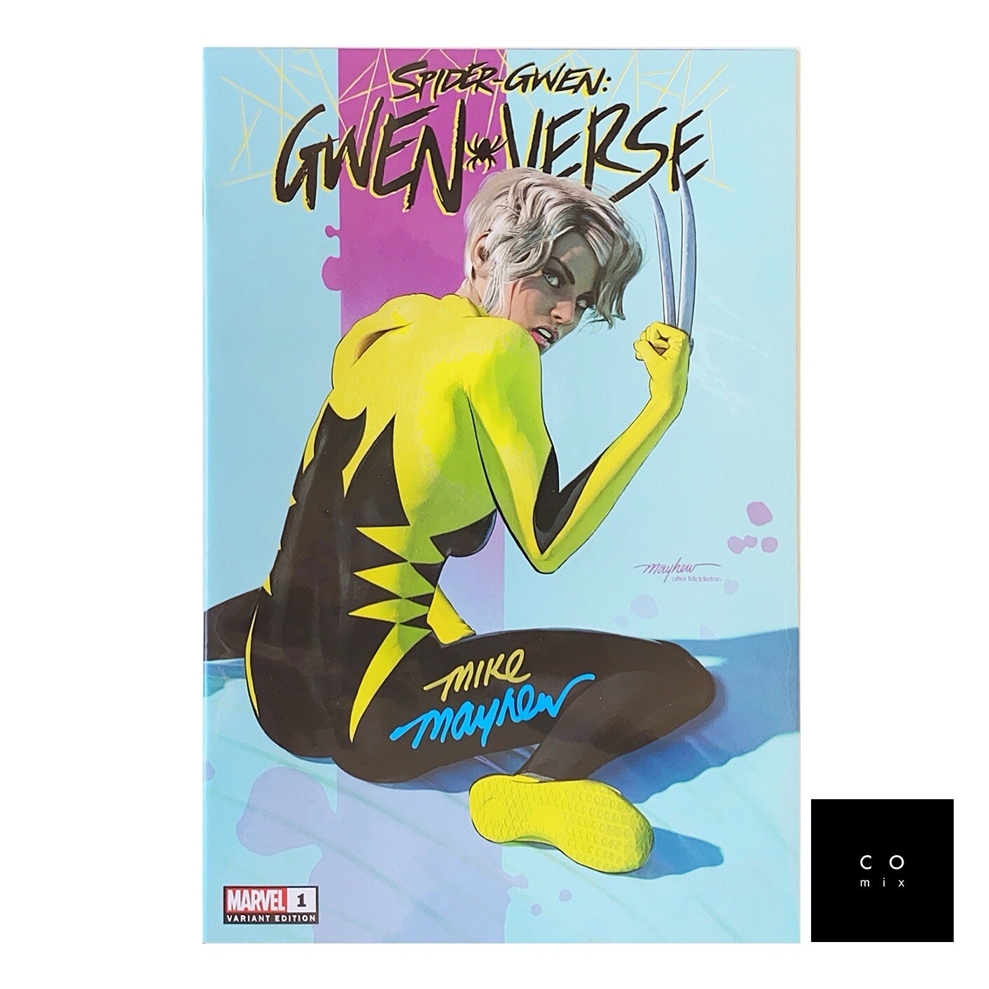 SIGNED Mike Mayhew Spider-Gwen: Gwenverse #1 Trade Dress VAR with COA NYX Homage