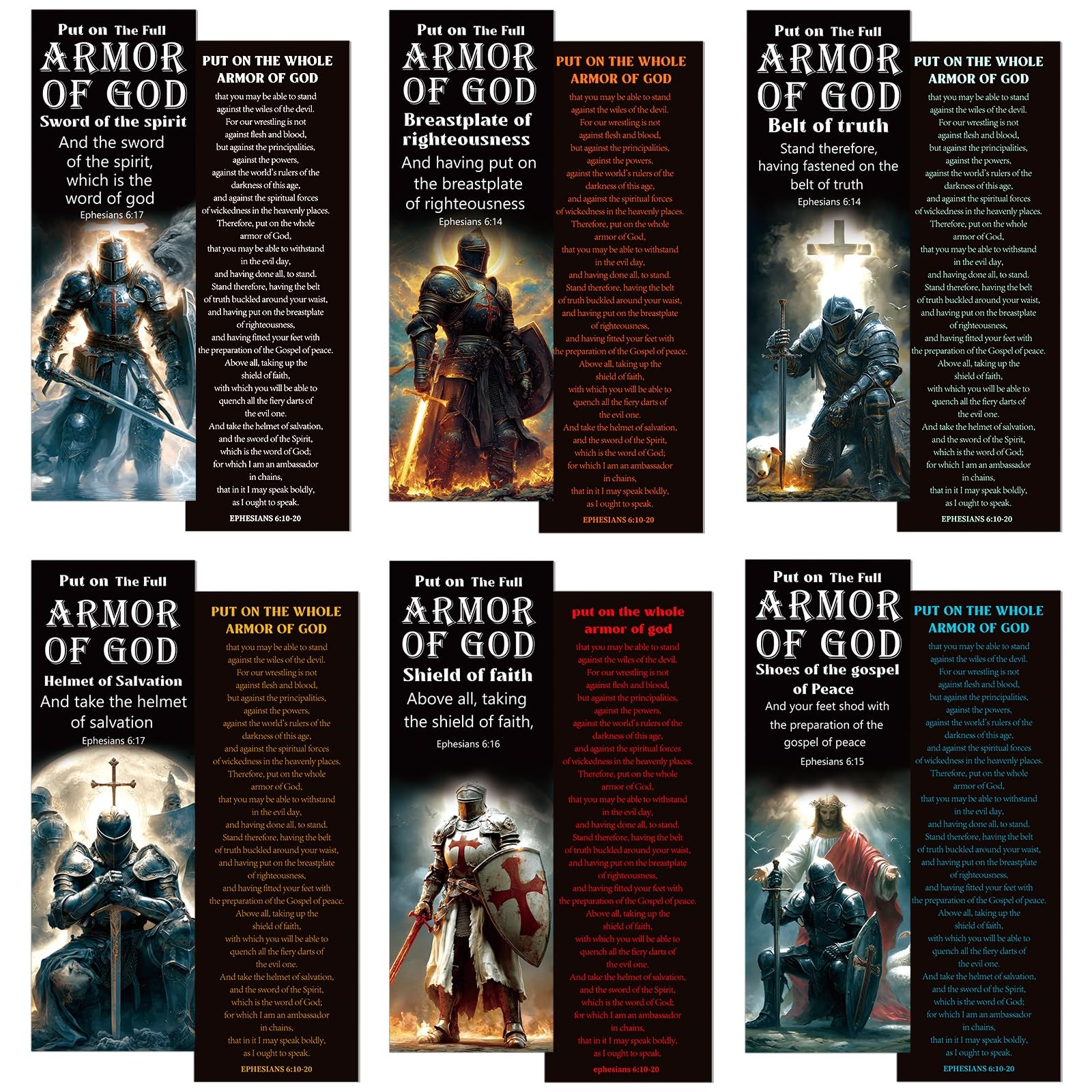 Full Armor of God Bookmarks Gifts – 15×5 cm (5.90×1.97 inches),