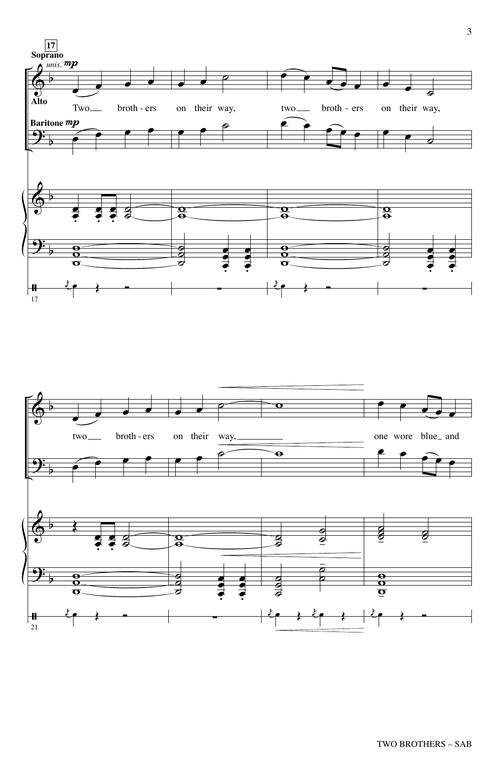 Two Brothers Choral Exploration SAB Irving Gordon
