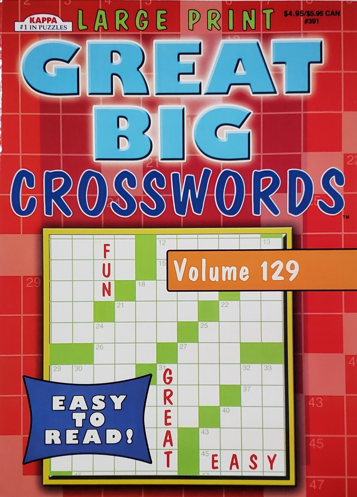 Kappa Large Print Crosswords Puzzle Books, Largest Selection of Volumes. U-PICK!