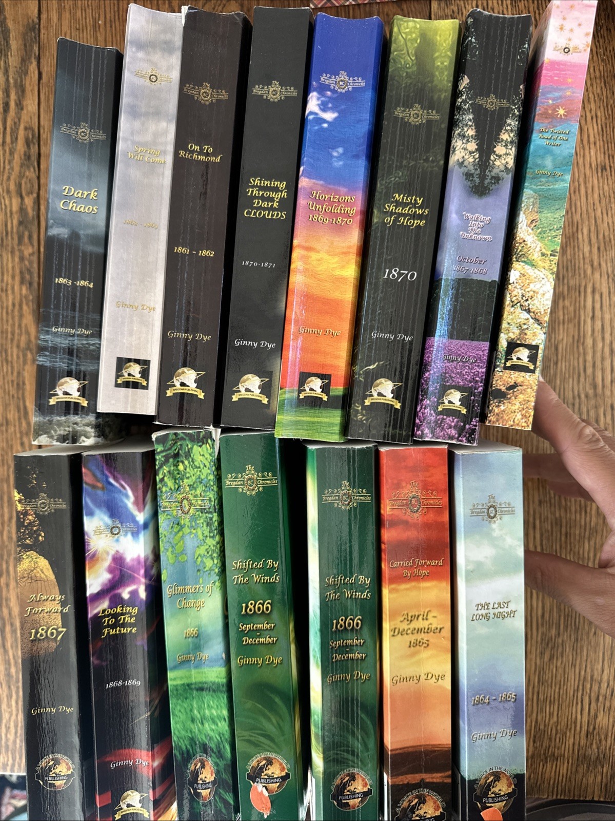 Ginny Dye THE BREGDAN CHRONICLES Lot of 15 Books 1861+ NICE!!