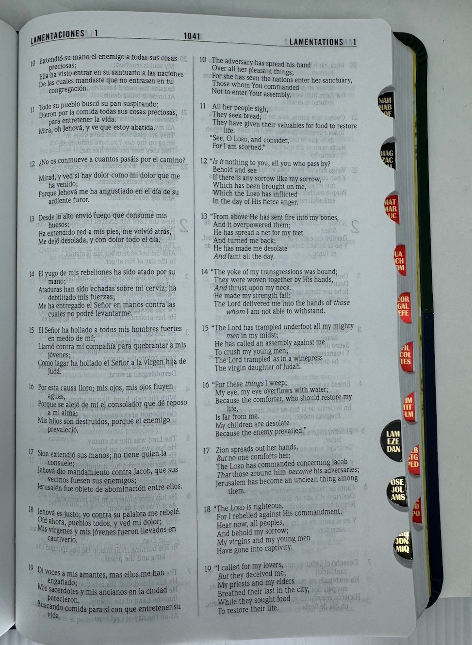Biblia Bilingüe NKJV/RVR60, Biblia Bilingüe, Leathersoft, Verde y Azul indice