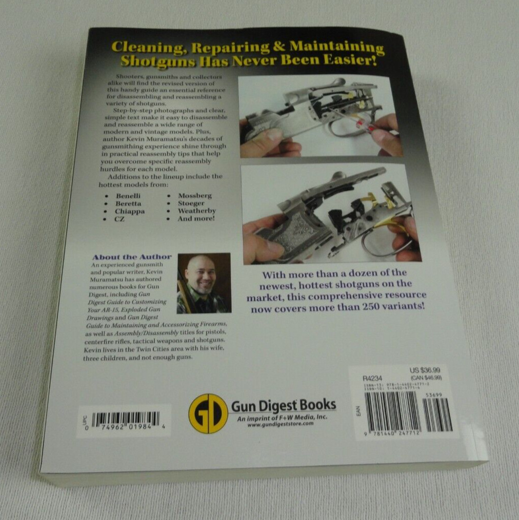 GUN DIGEST BOOK OF SHOTGUNS ASSEMBLY/DISASSEMBLY 656 PAGES KEVIN MURAMATSU 2016