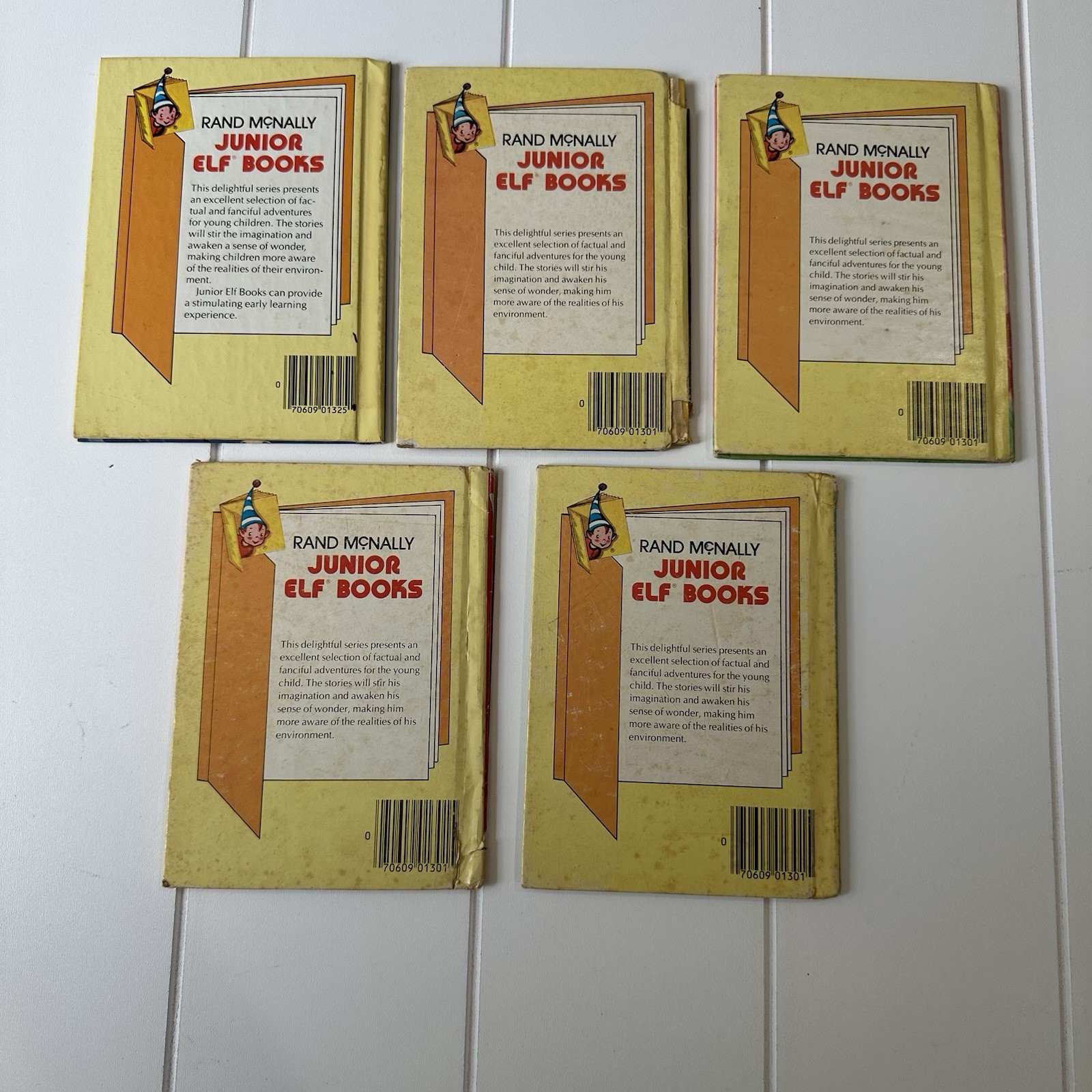 Lot of 5 Vintage Rand McNally Junior Elf Books For children