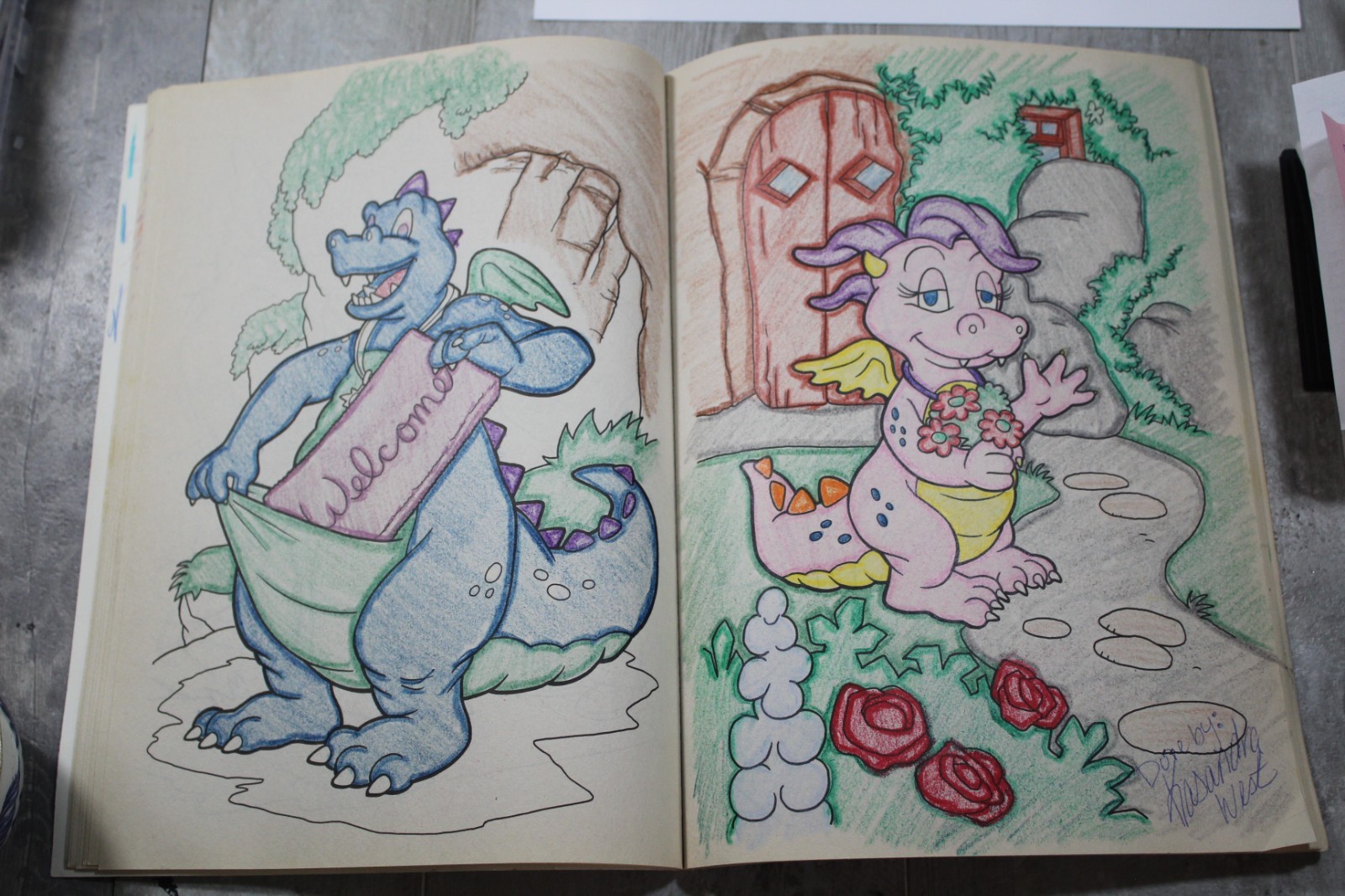 VTG Dragon Tales Wings & Tails & Dragon Scales Coloring ,Cut Out Doll on Back
