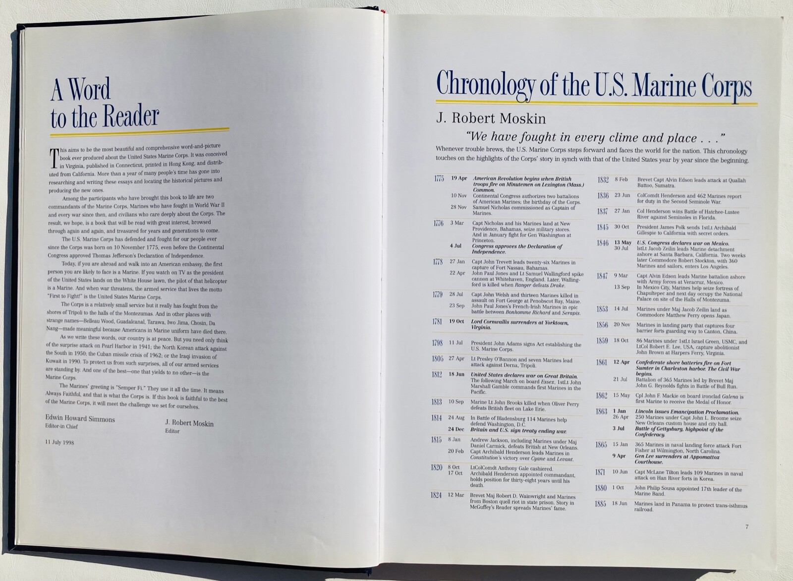 The Marines Heritage Foundation Book United States Marine Corps History