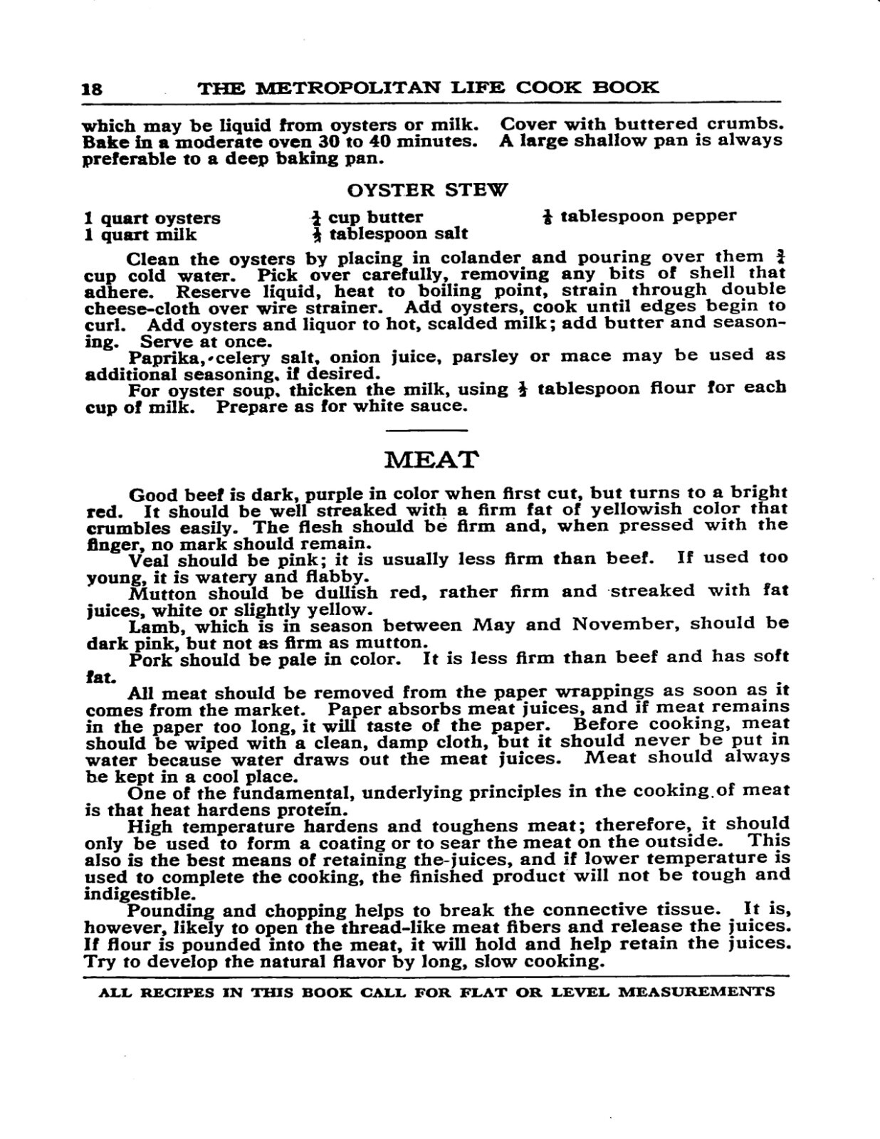 1925 The Metropolitan Cook Book 62 Pages