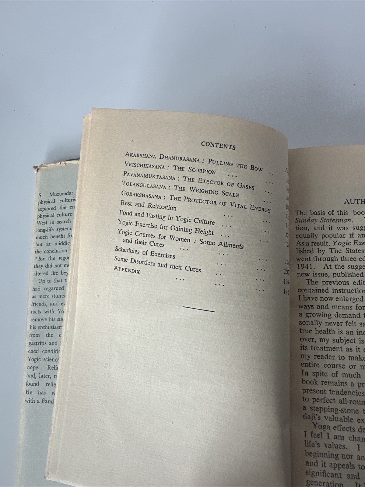 Yogic exercises for the Fit & Ailing- S. Muzumdar – 1956 HC DJ Orient Longmans,