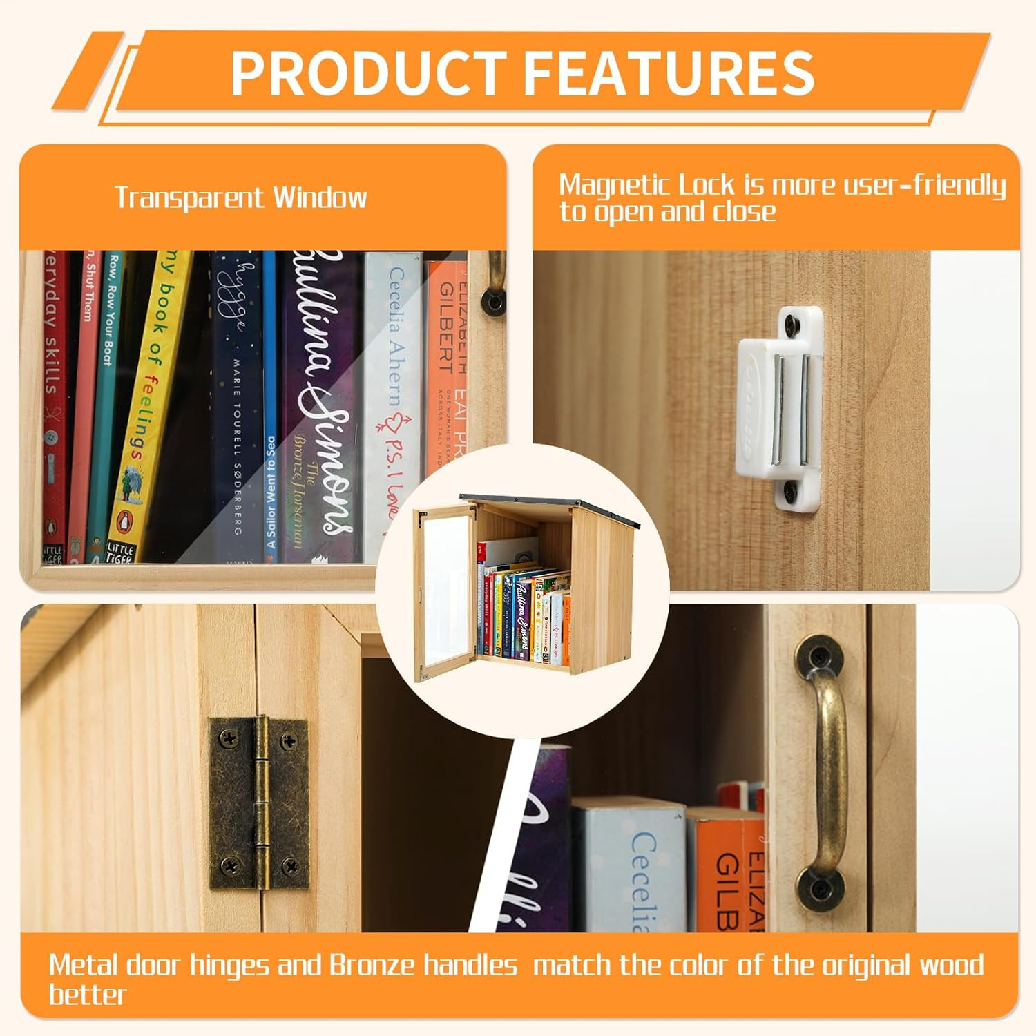 Free Library Little Library Box Outdoor Kit, Waterproof Wood for Sharing Books