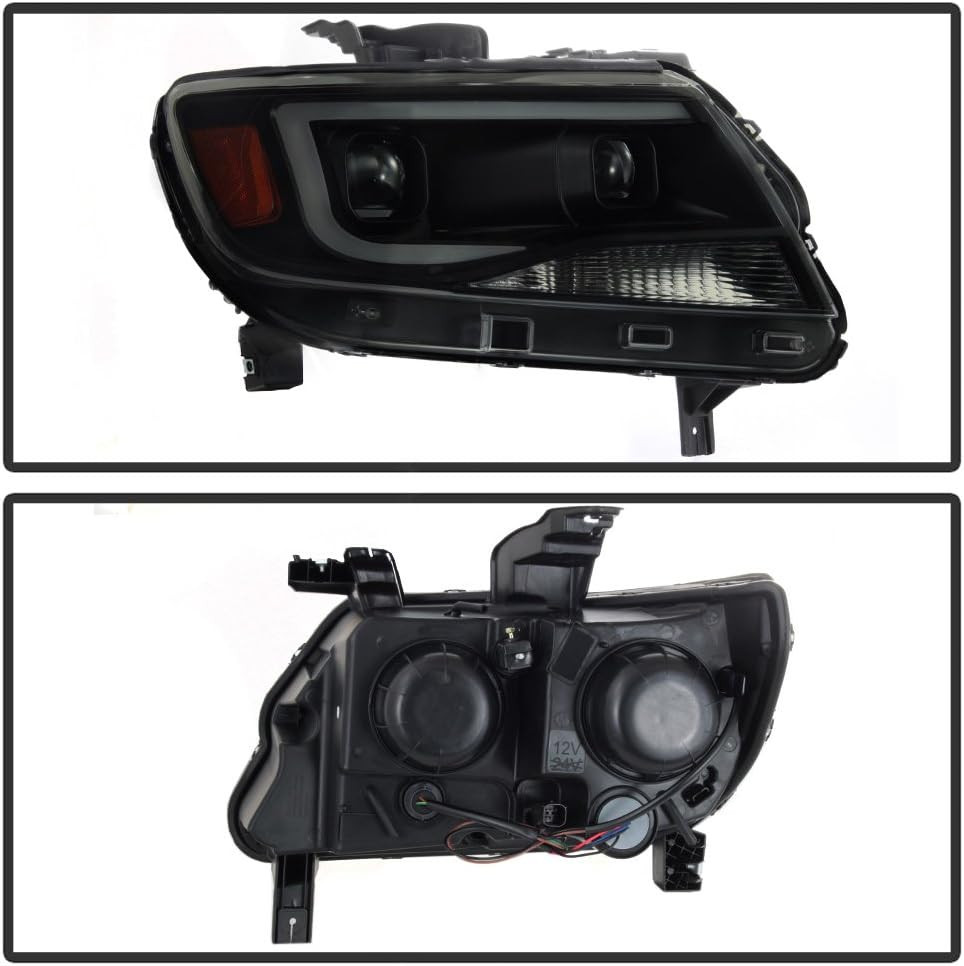 – for 2015-2022 Chevy Colorado Black Housing Smoked Lens LED Tube Dual Projector