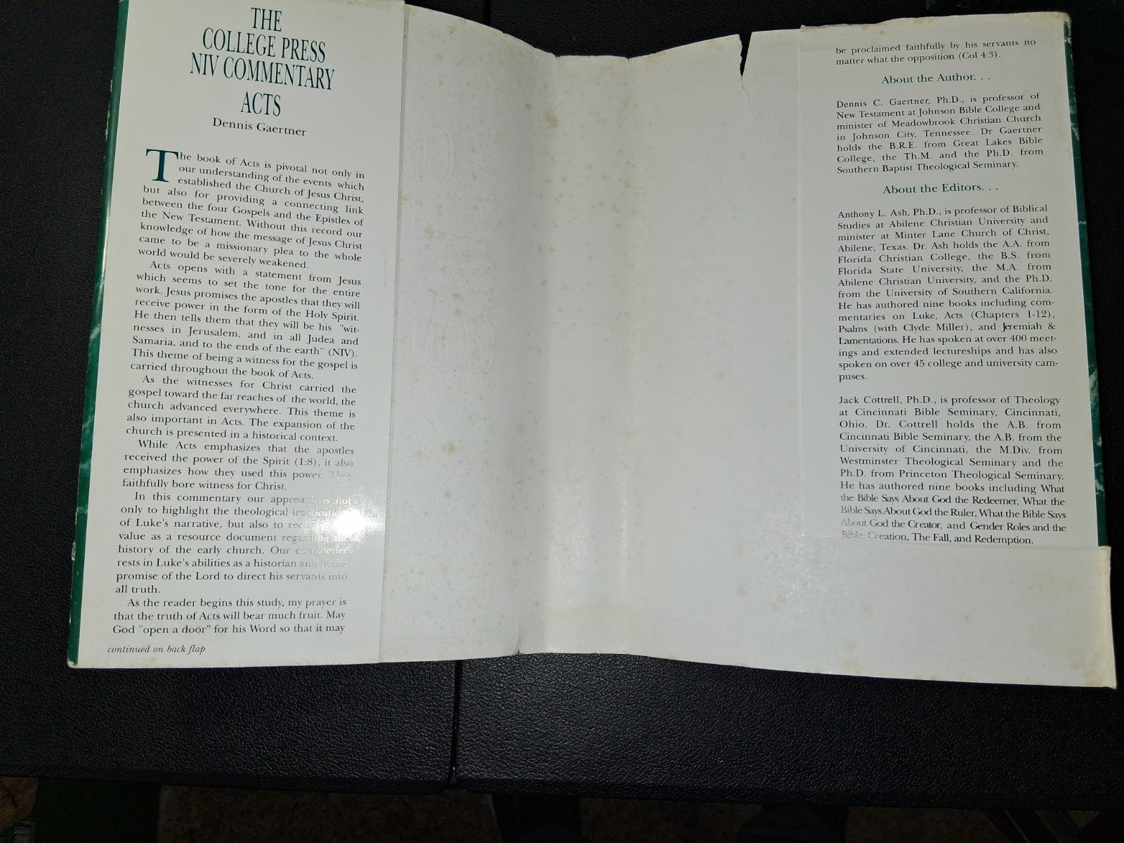 Acts (The College Press Niv Commentary) Hardcover Dennis Gaertner Dust Jacket HB