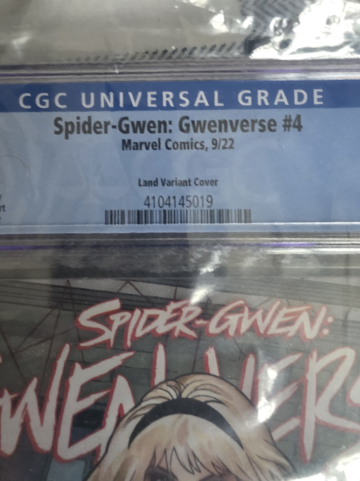 Marvel – Spider-Gwen Gwenverse #4 CGC 9.8 – Land Variant Edition