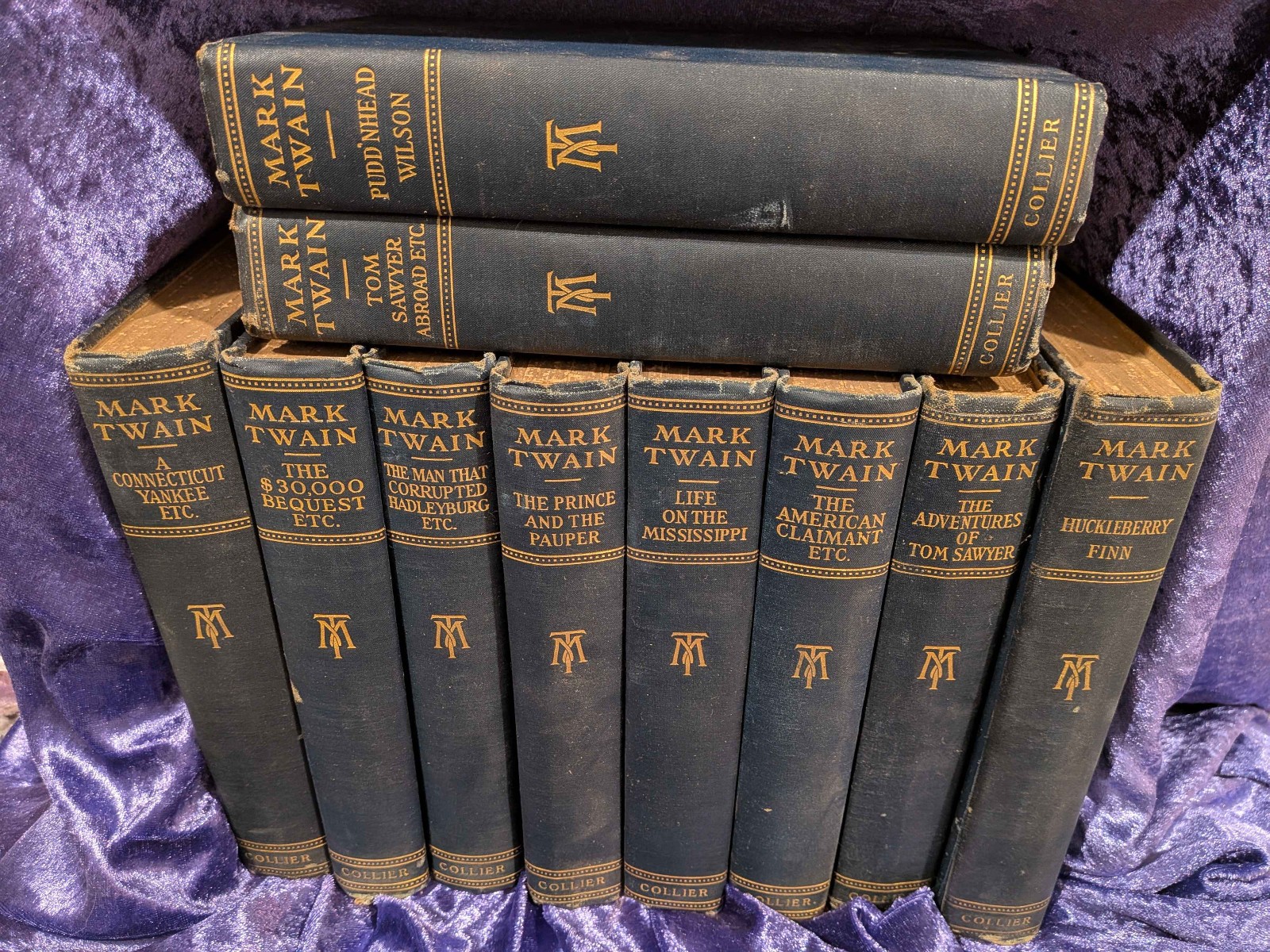 10 volume set Mark Twain /Harper Brothers editions printed by P F Collier 1921