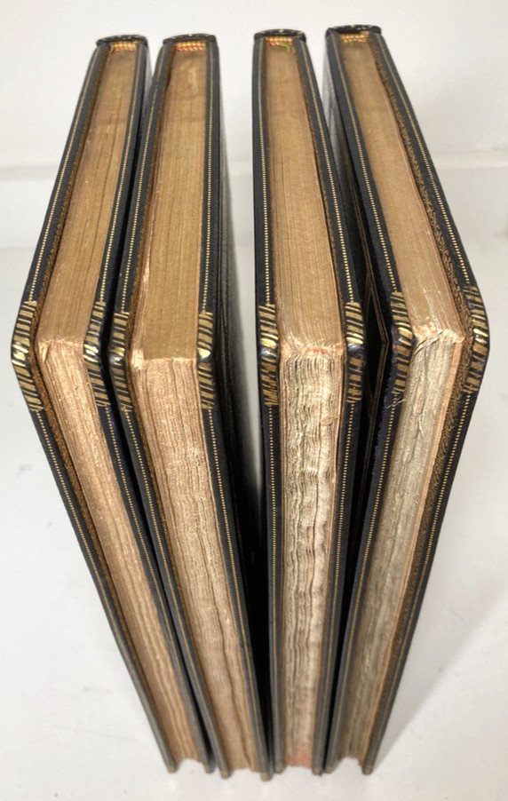 1806 La Fontaine Fables 4 Vols Taffin Signed Fine Morocco Leather Plates Uncut