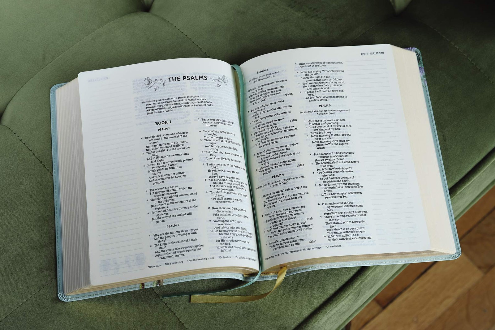NASB Artisan Collection Leathersoft Bible Sage Floral, Red Letter, Comfort Print