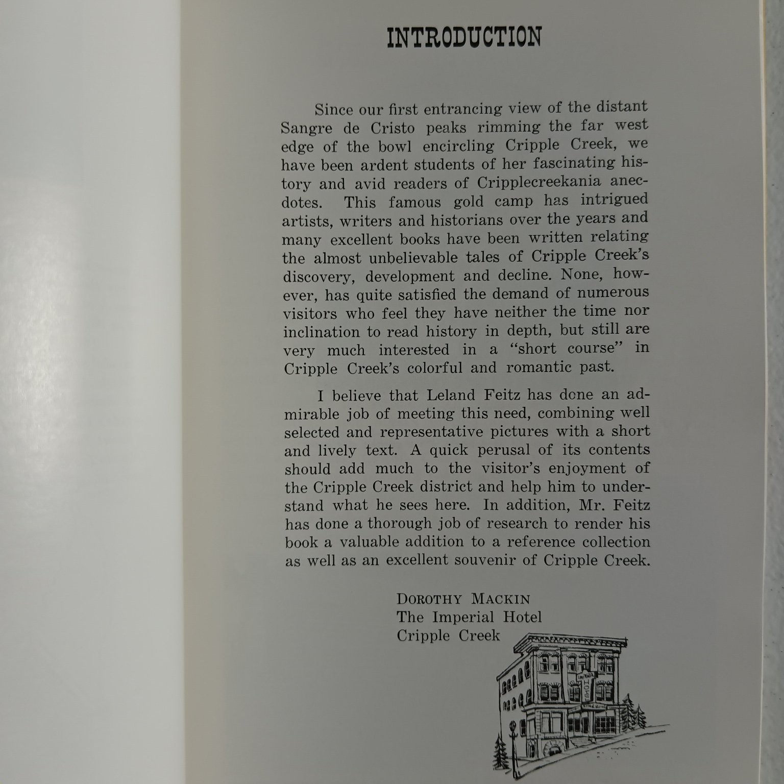 Cripple Creek! Colorado World’s Greatest Gold Camp Booklet Leland Feitz 58 Pages