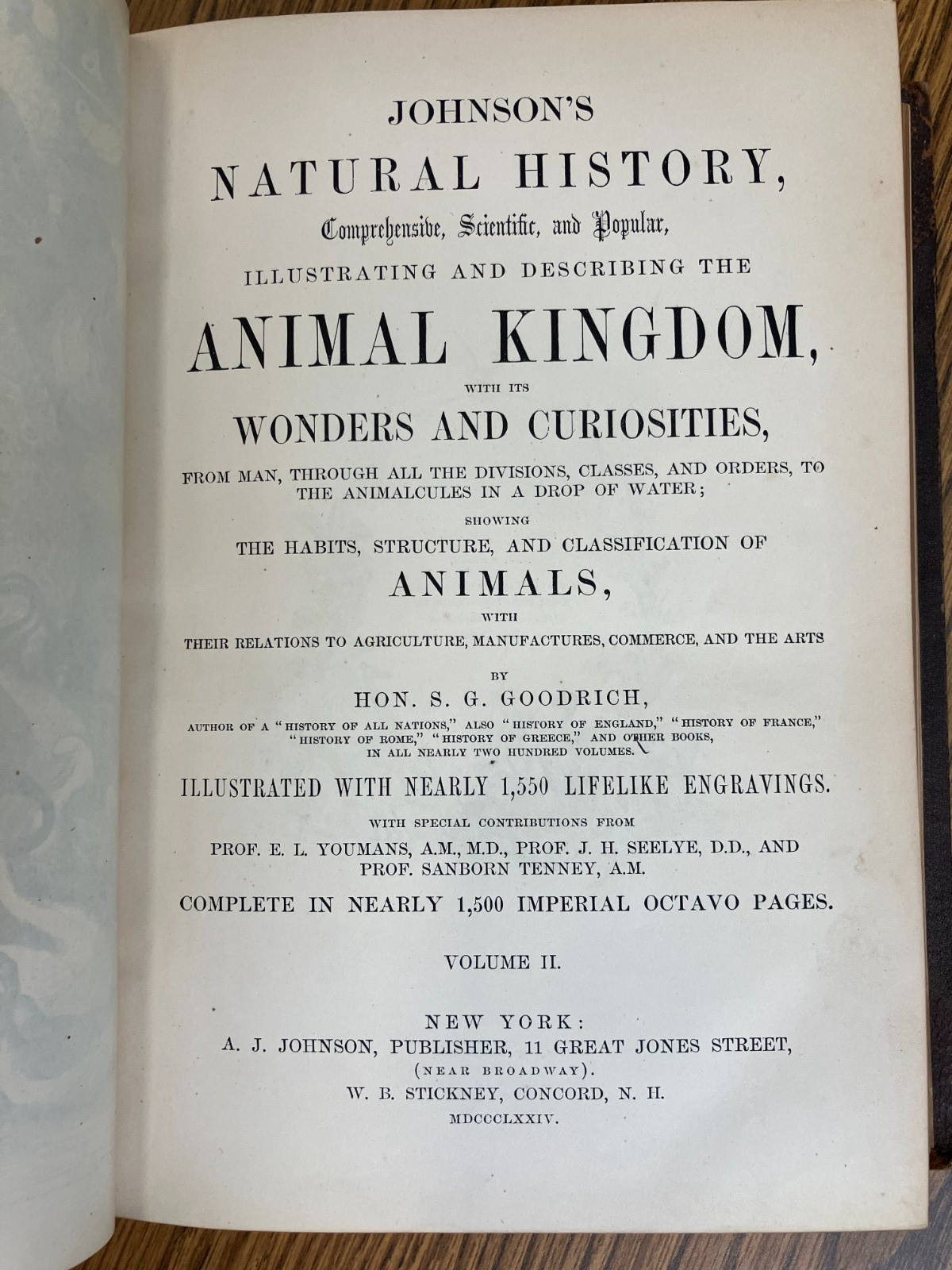 Johnson’s Natural History, Animal Kingdom, Vol. 1&2, by S. G. Goodrich, 1874