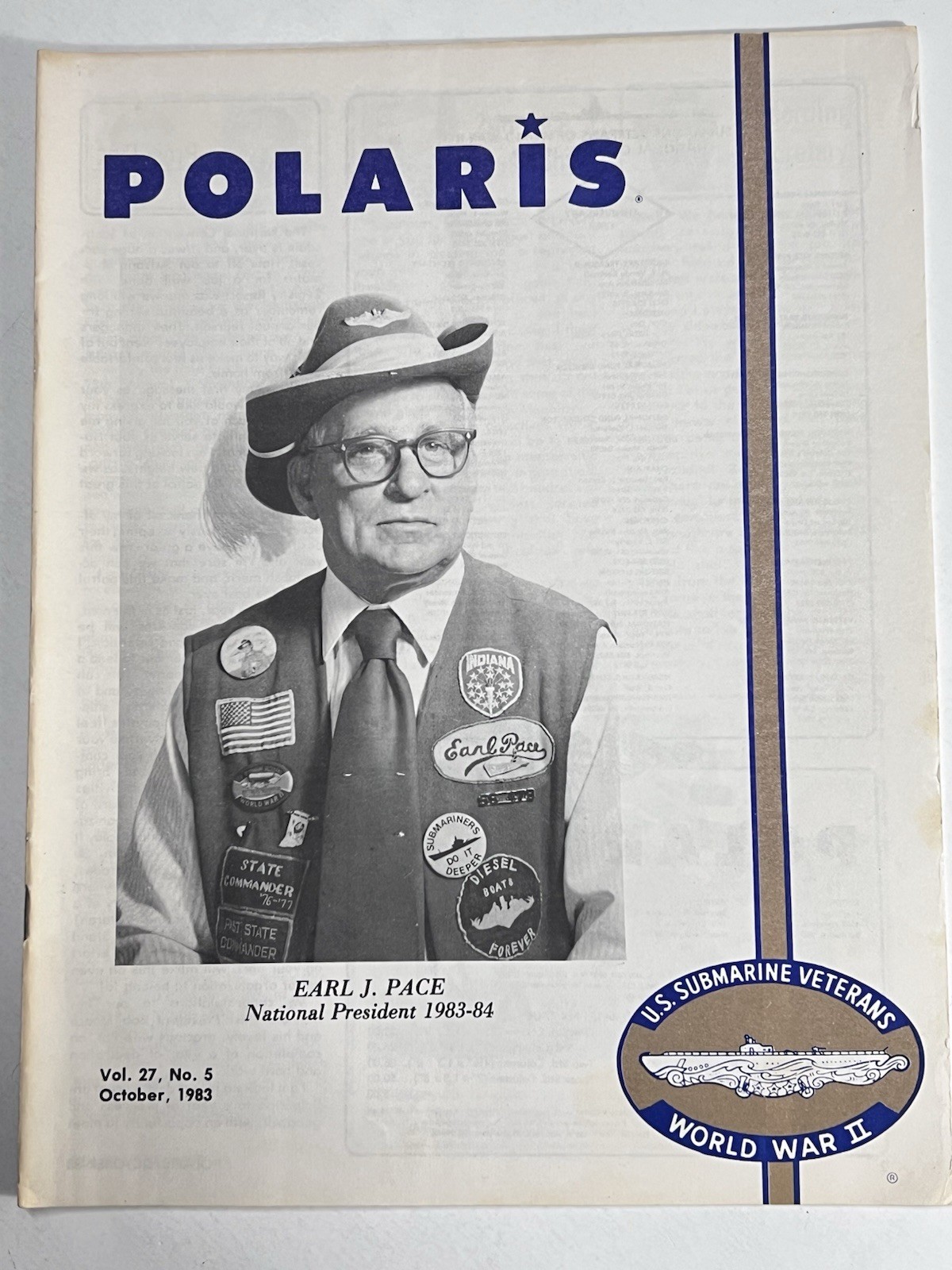 1983 Polaris Magazine WW2 U.S. Submarine Veterans Memorial Vol 27 No 5 October