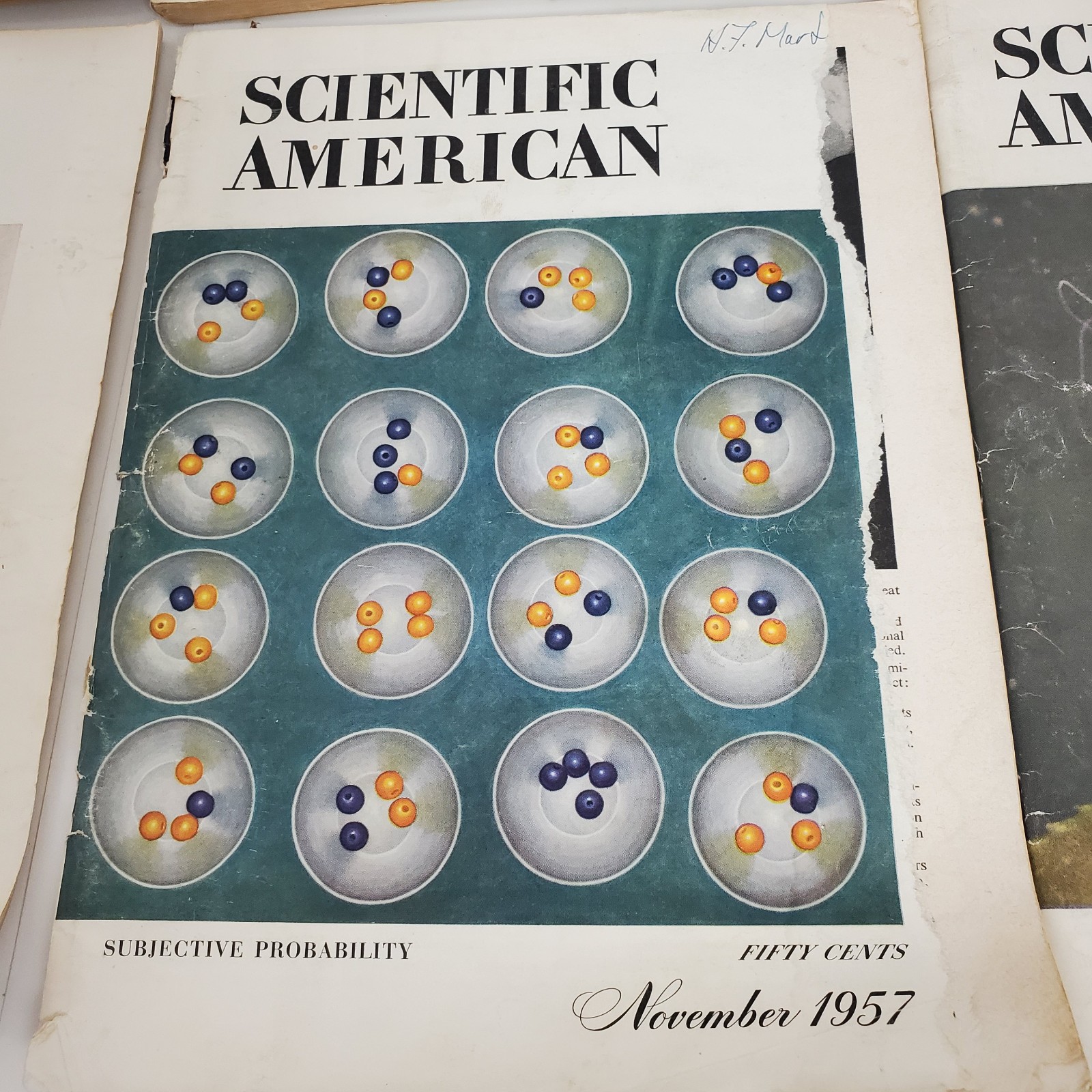 Scientific American Magazine lot of 6 Vintage Issues 1956 – 1957