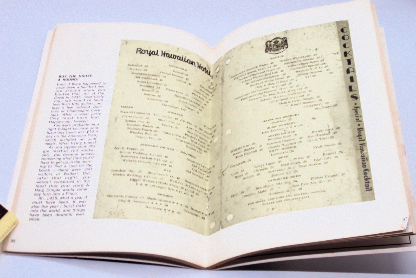 DRINKS OF HAWAII Paul Dick PB BOOK Third Edition Official Handbook 100 Recipes