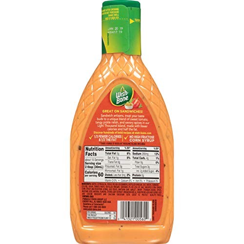 Wish-Bone Light Thousand Island Salad Dressing, 15 FL OZ 15 Fl Oz