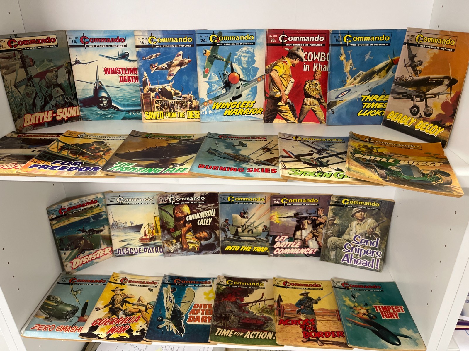 Mixed Lot 26 Commando War Comics Issues #1000-2000 Vintage UK Military Lot