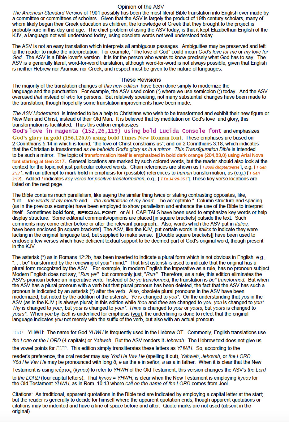The American Standard Version Modernized: The Transfiguration Bible (PDF)