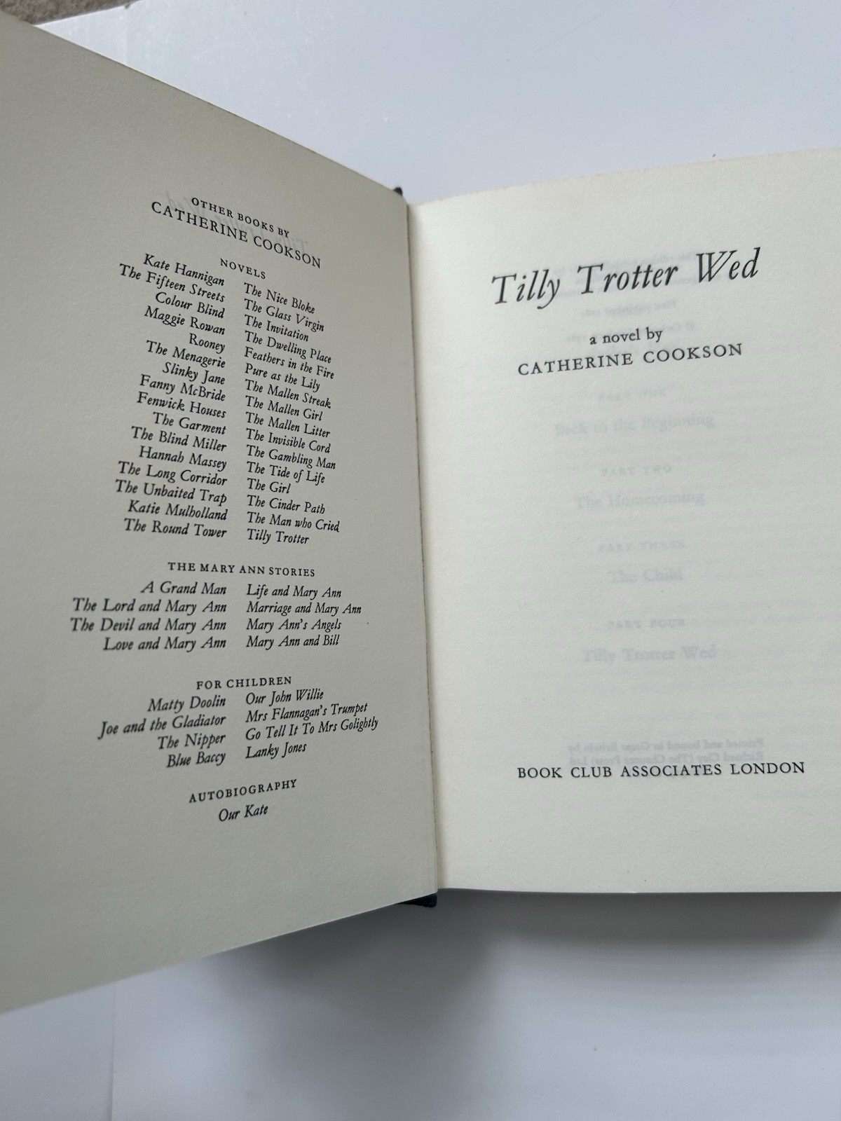 Tilly Trotter Wed by Catherine Cookson Hardcover 1981 1st Edition Dust Jacket