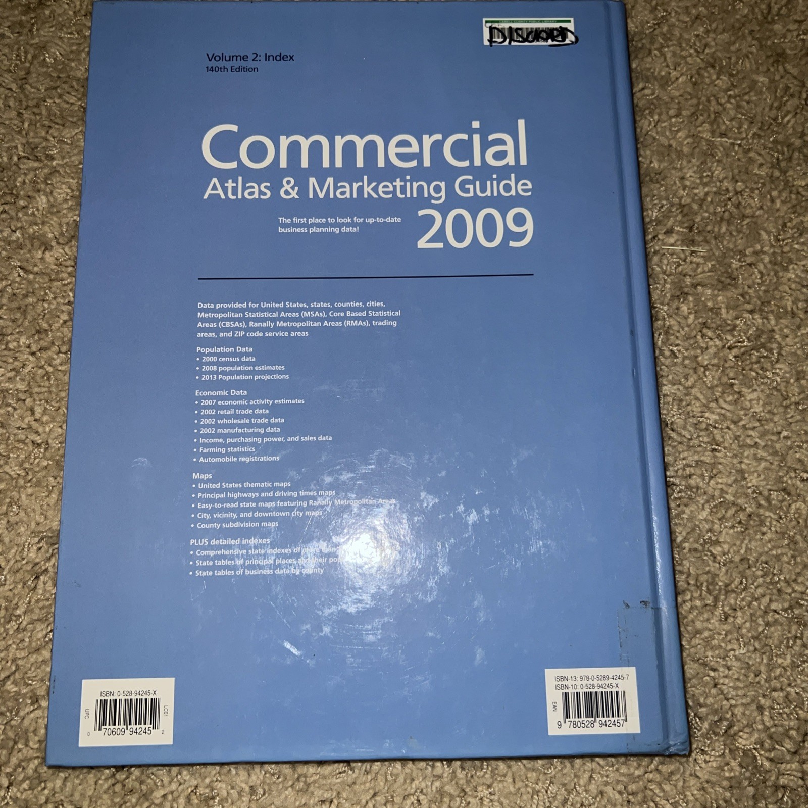 Commercial Atlas & Marketing Guide 2009, Volume 2, 140th Edition OVERSIZED