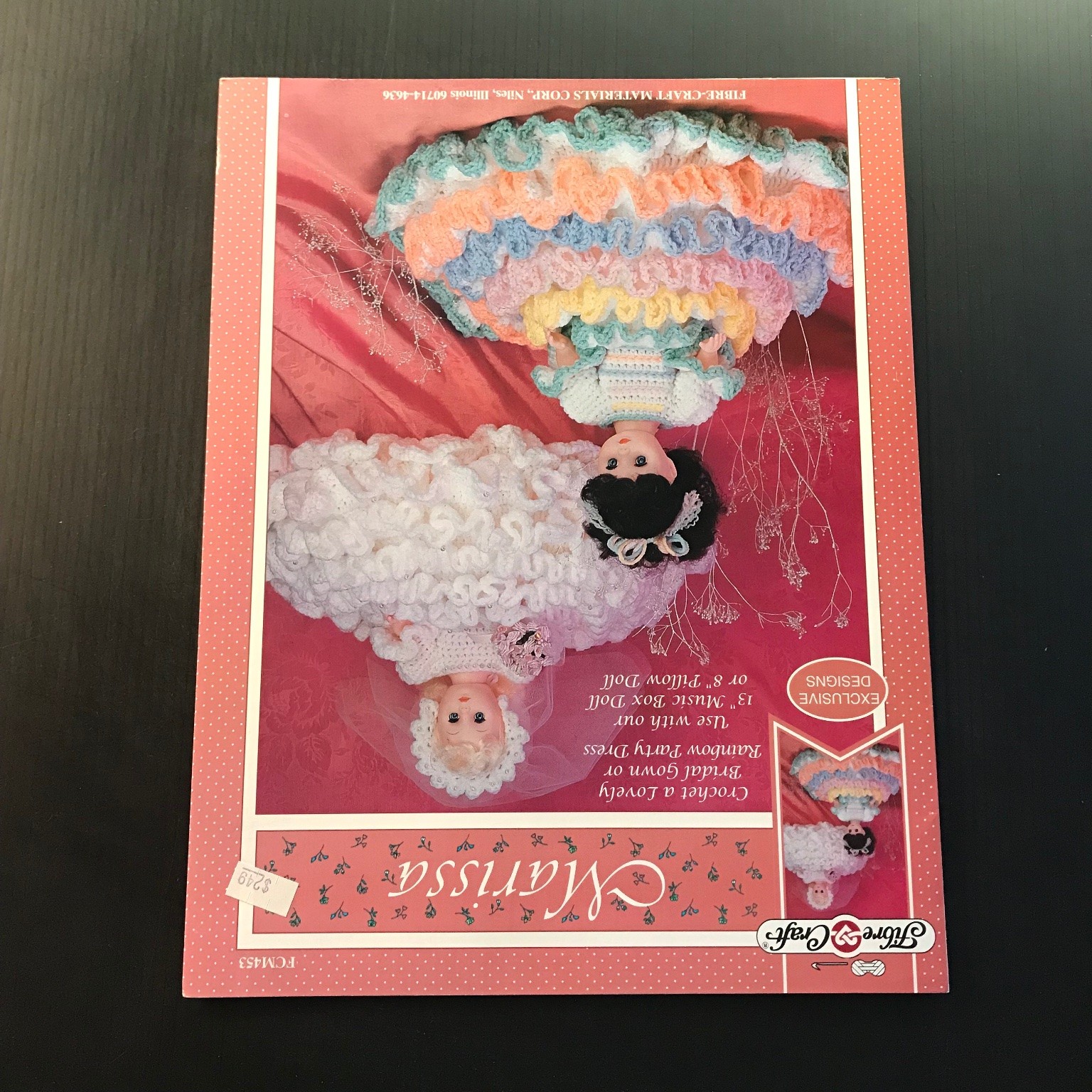 Marissa Crochet Bridal Gown Rainbow Party Dress Doll Pattern 1985 FCM453