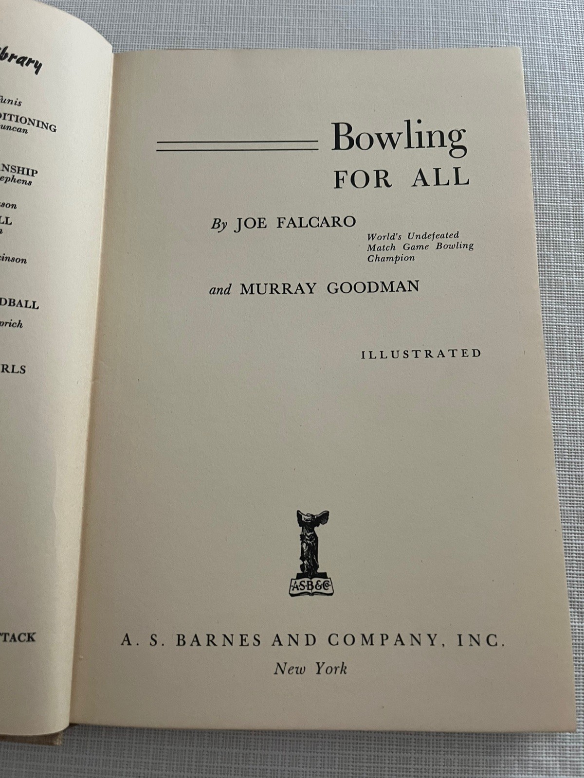 Vintage Bowling For All 1943 Hardback Book The Barnes Dollar Sports Library