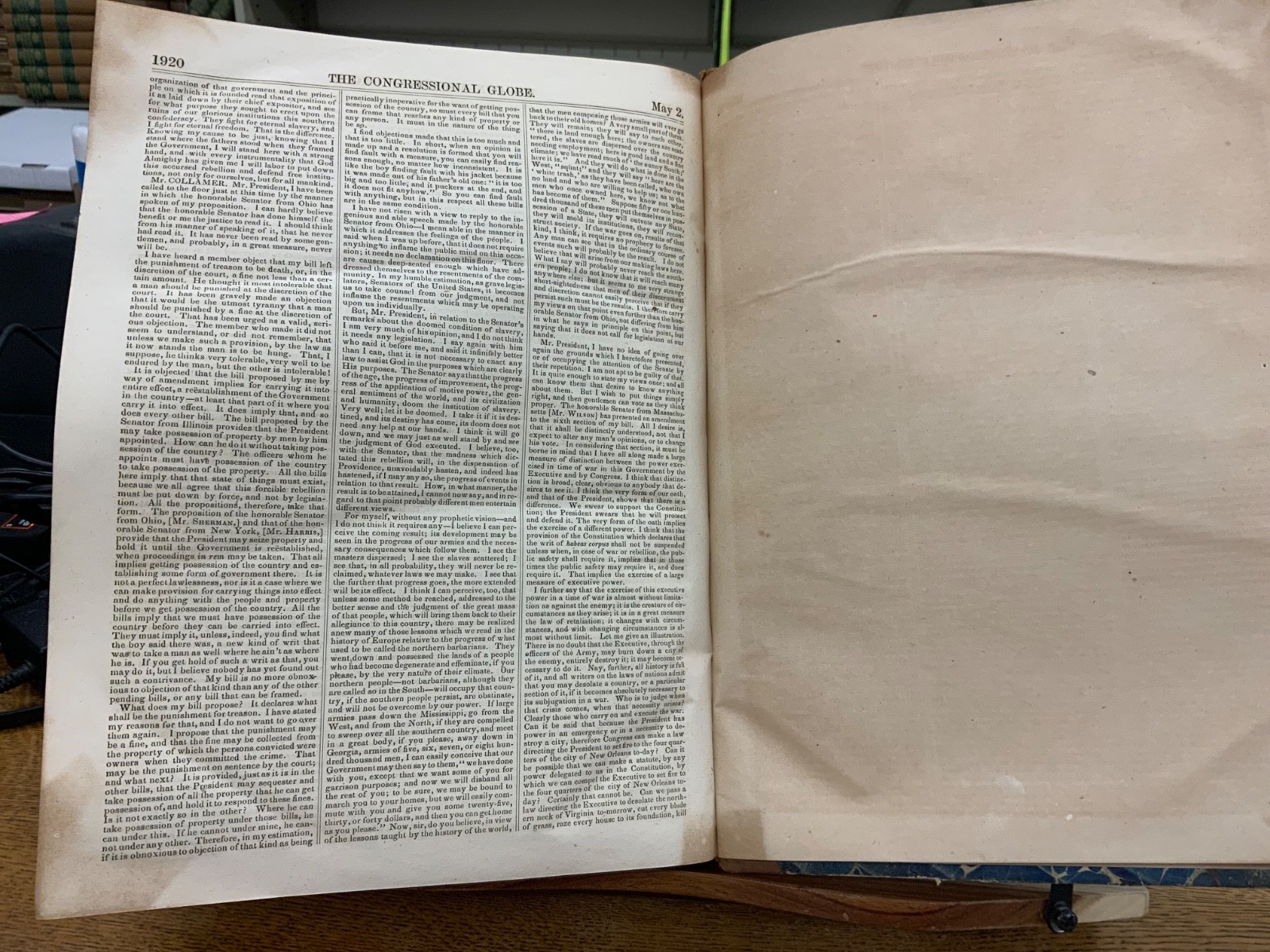 1862 Congressional Globe 37th Congress 2nd Session Morrill Introduction Bill 108