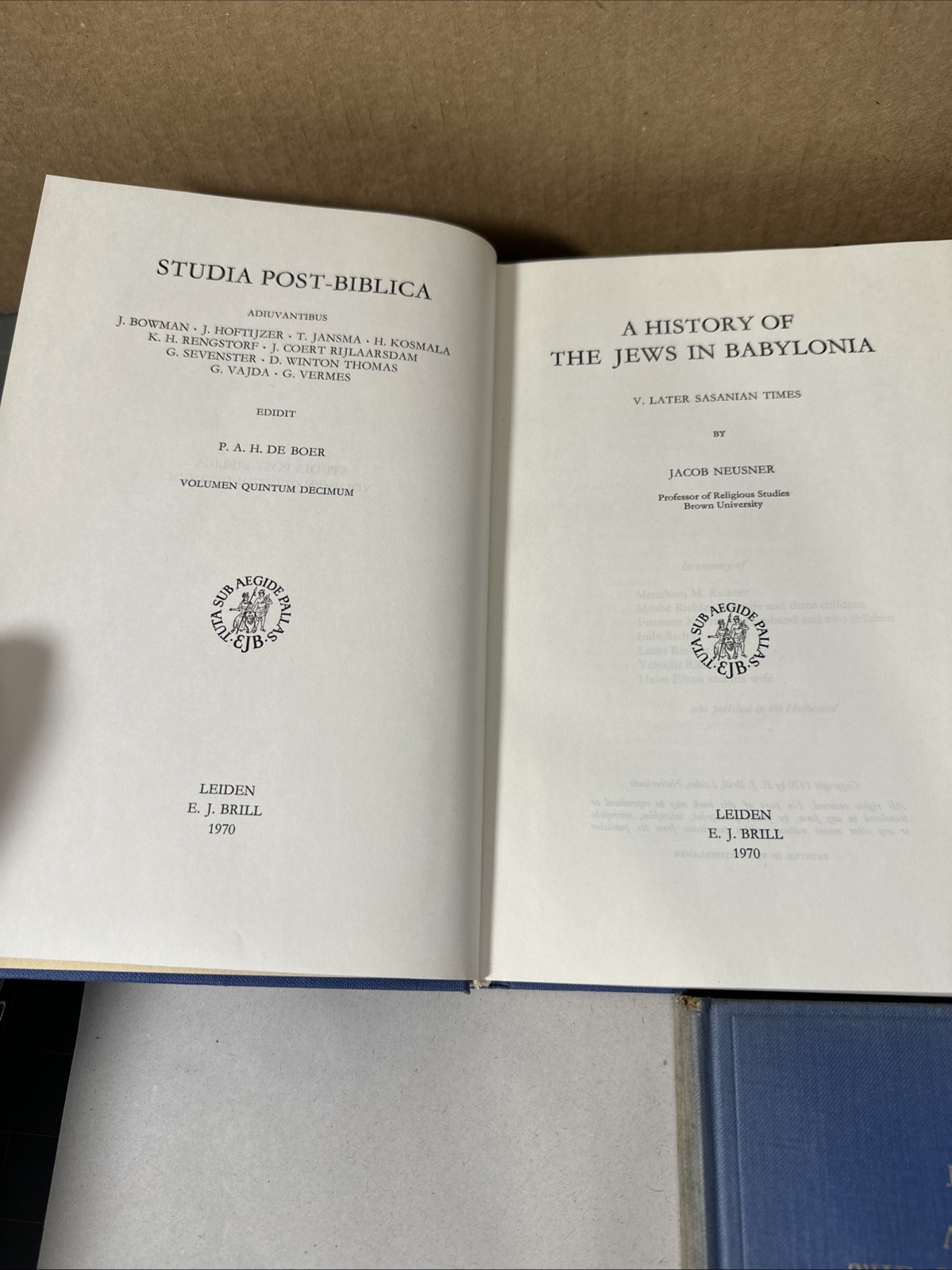 A History of The Jews In Babylonia by Jacob Neusner 5 Volume Set First Edition