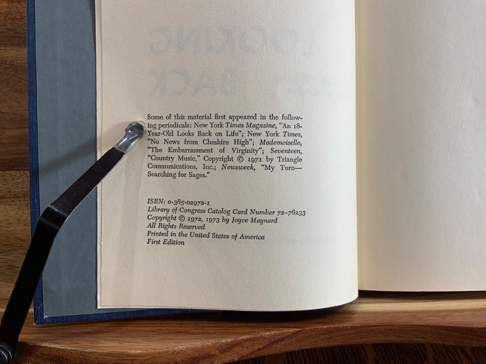 1973 Looking Back 1st Edition Joyce Maynard Inscribed by Author + Doodle!