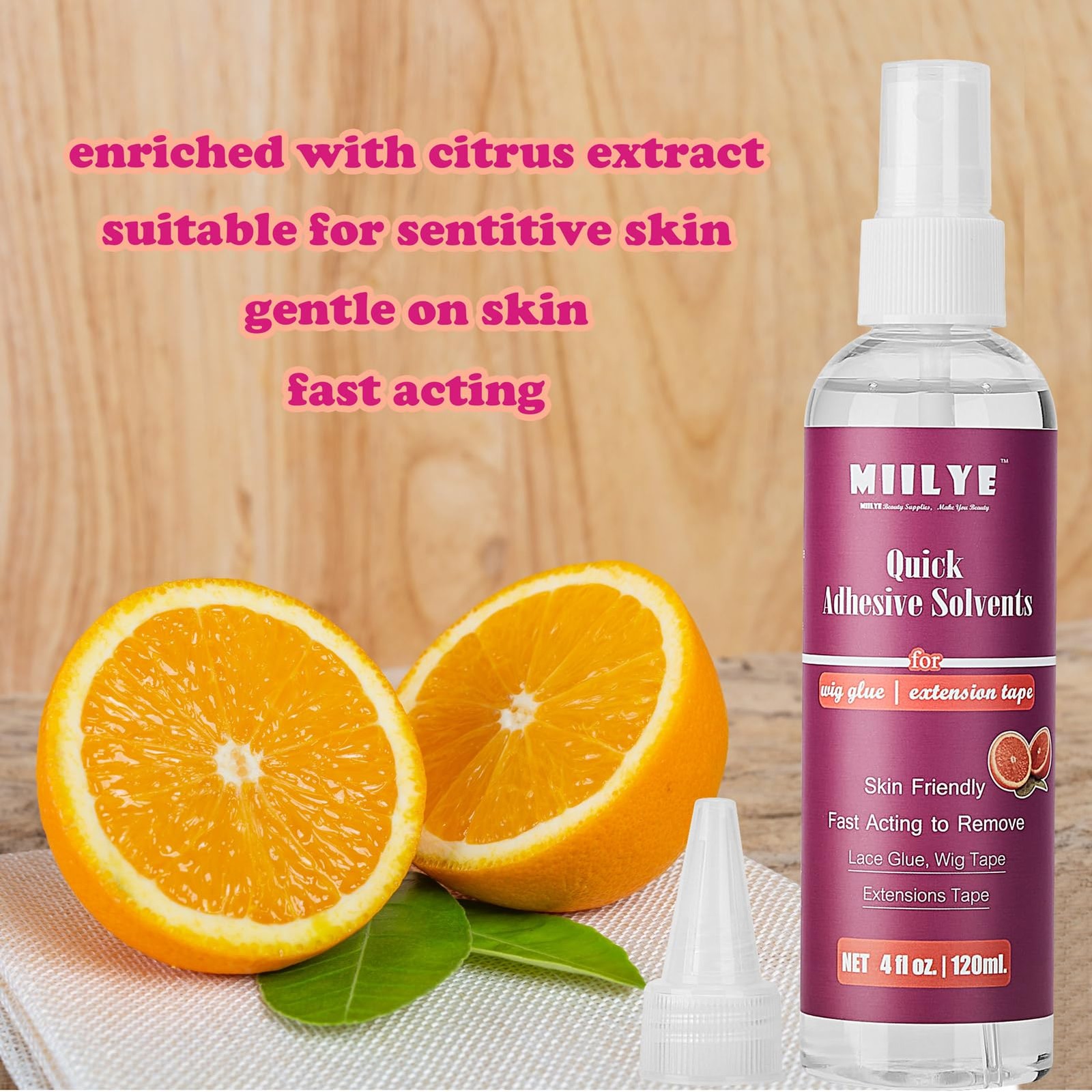 MIILYE Tape in Extension Remover Spray 4OZ/120ml, 4OZ/ 120ML, Clear