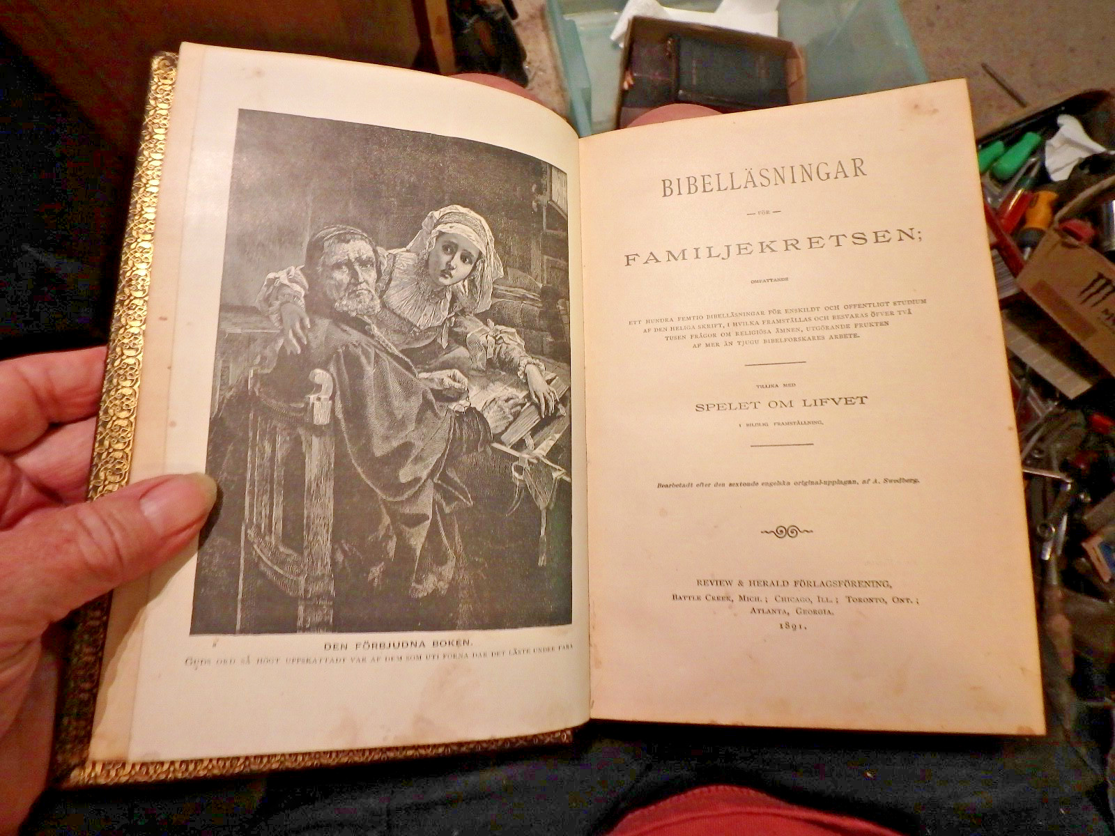 3A 1890 edition- BIBELLASNINGER fur Familjekretsen LIFVET swedish 637 pages