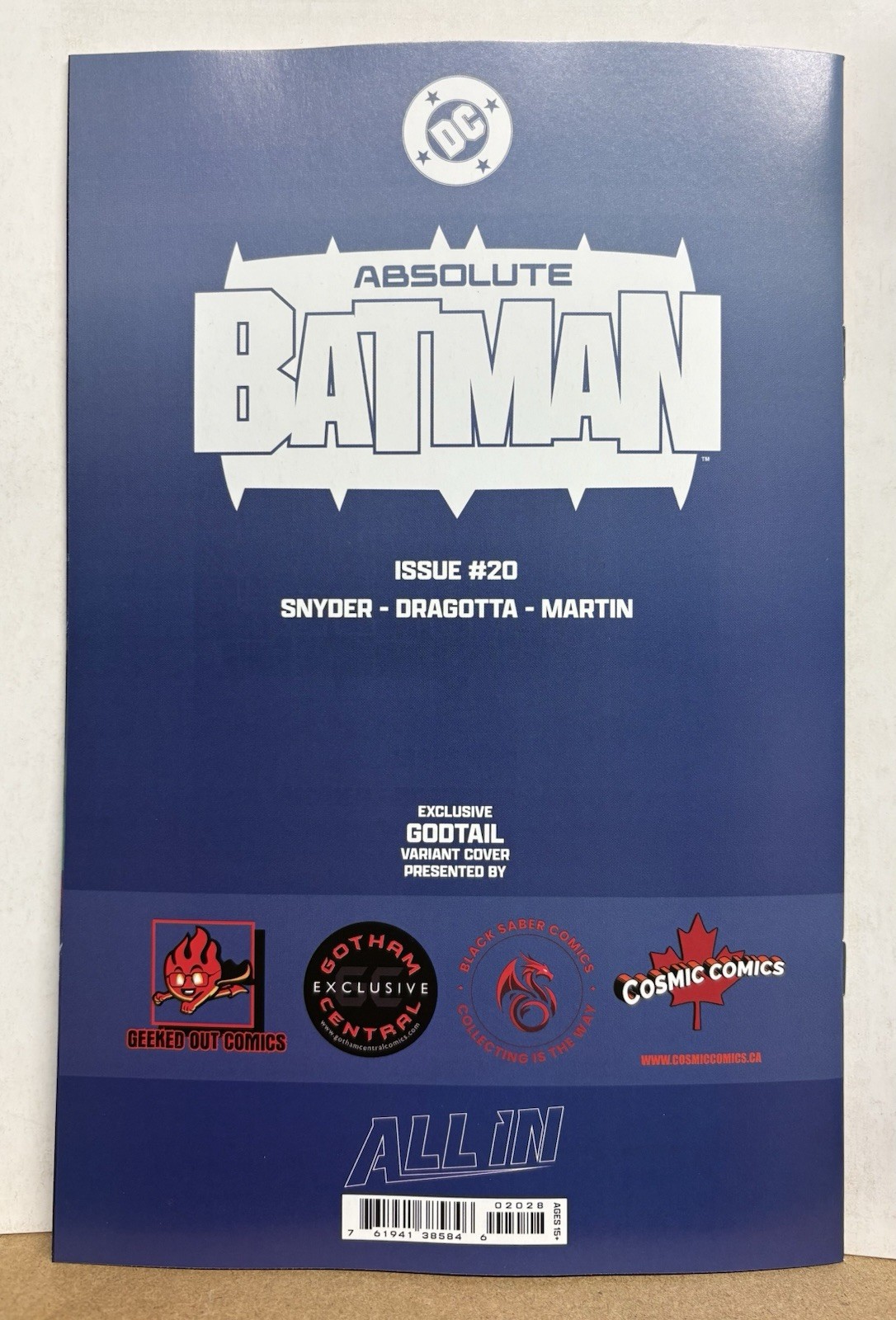 ABSOLUTE BATMAN #20 Godtail Trade Dress Variant LTD To 1000 (SEE PHOTOS)