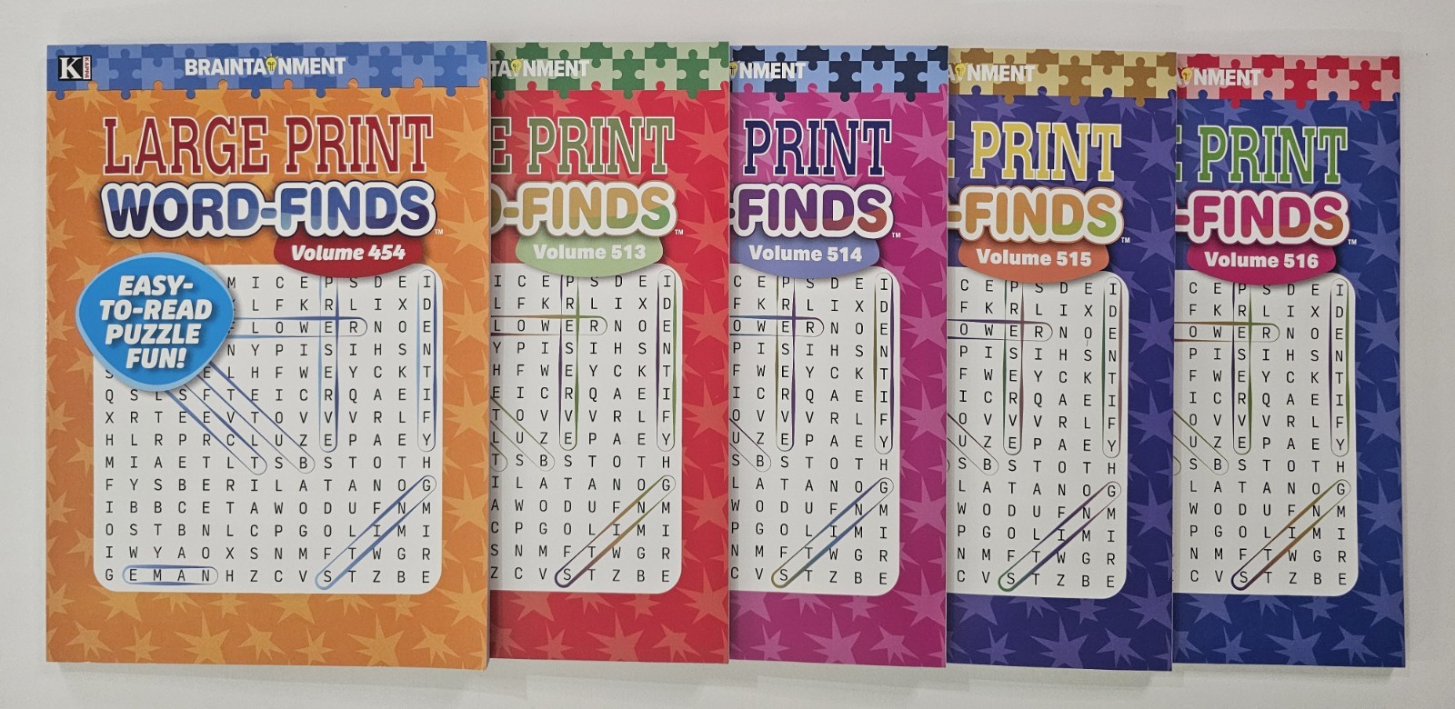 5 New Large Print Word-Finds Puzzle Books Kappa Games Vol #454-516~ Search,Hunt