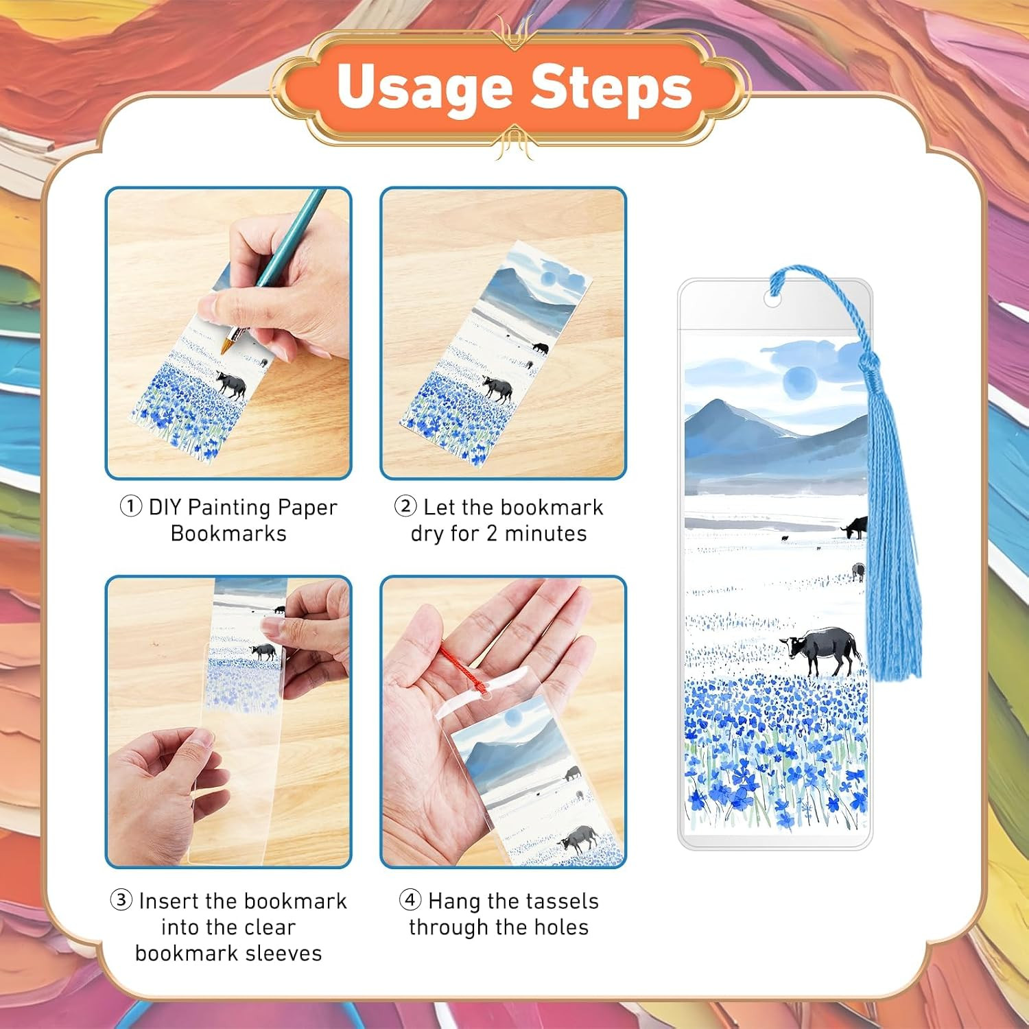 80 Pack Paper Bookmarks with Sleeves & Tassels, Blank White Cardstock Bookmar…
