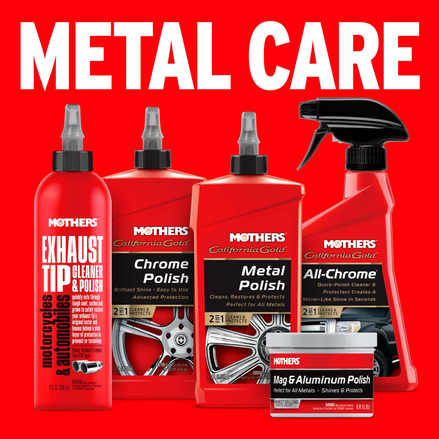 Mothers Mag & Aluminum Polish, 5 Oz. — Brilliant Shine, Easy to Use, for All Unc