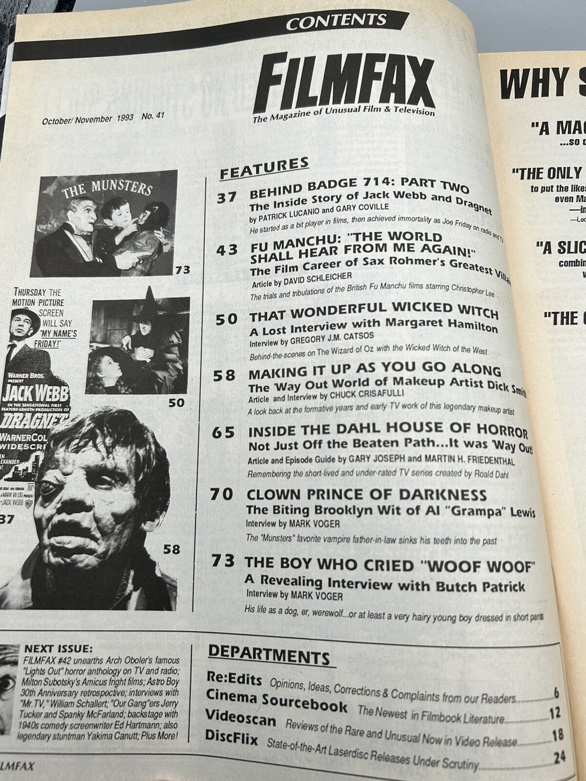 FILMFAX # 41 MARGARET HAMILTON/Wicked Witch: Wizard of Oz cover, Oct/Nov 1993