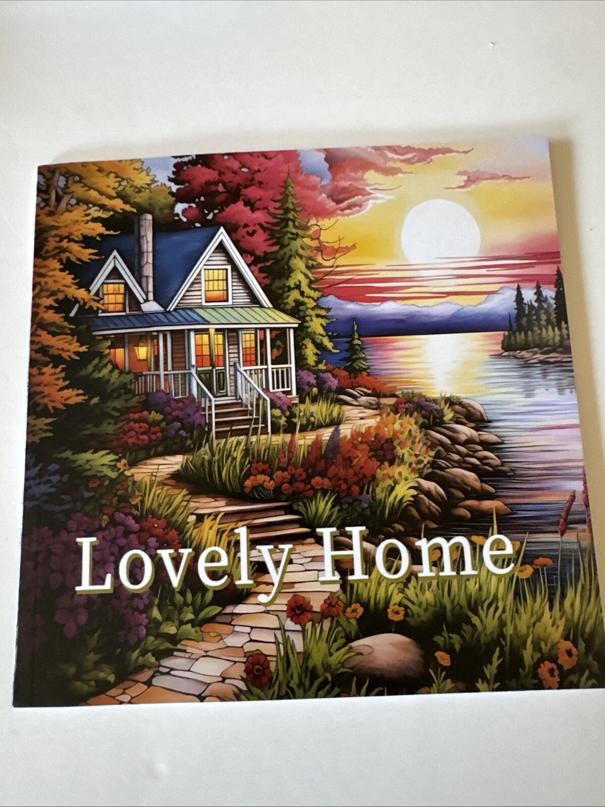 8 1/2 x 8 1/2 Adult coloring book Lovely Home NEW Shipping Included