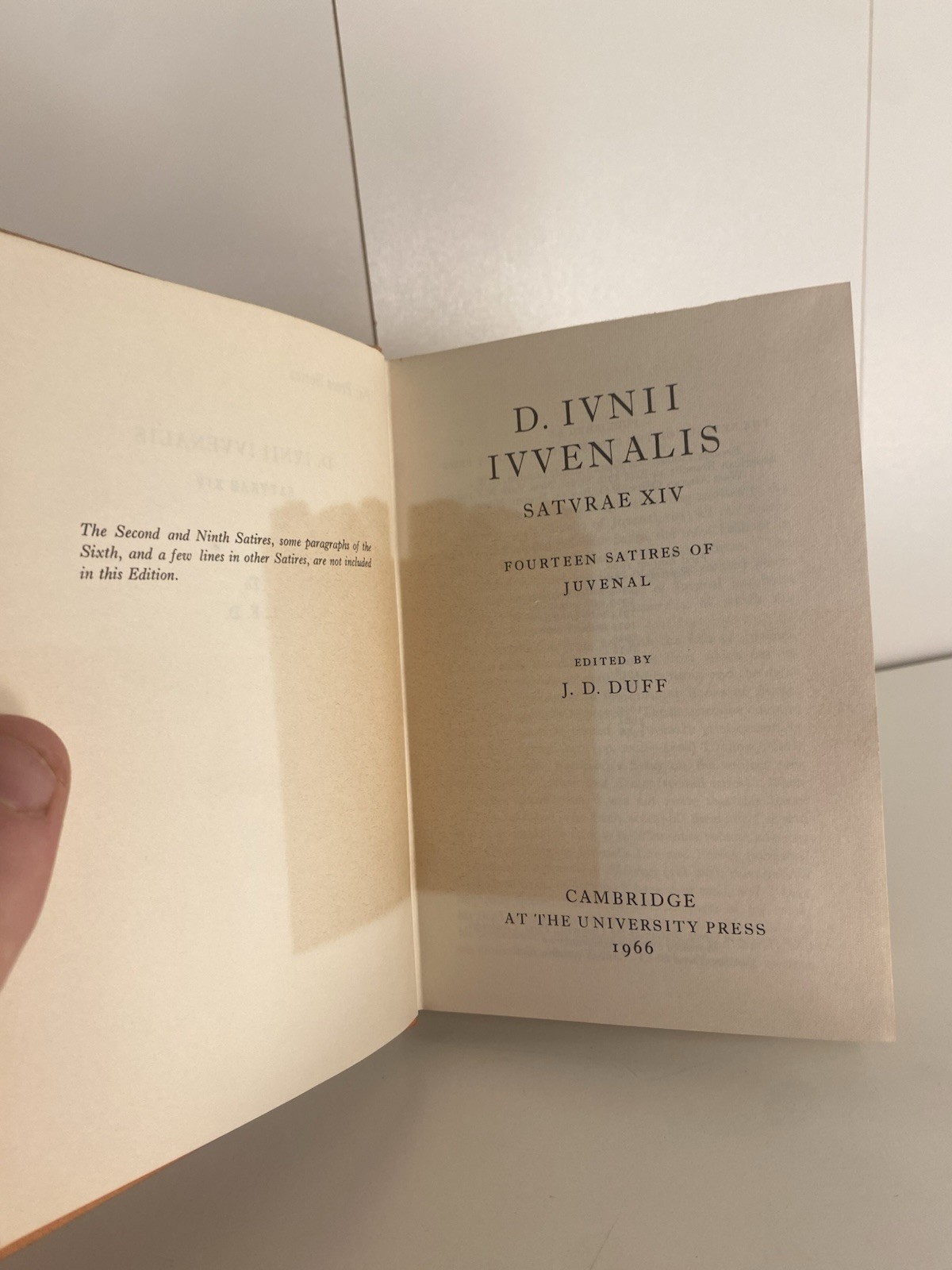 1966 14 Satires of Juvenal Cambridge University Press Vintage Hardcover