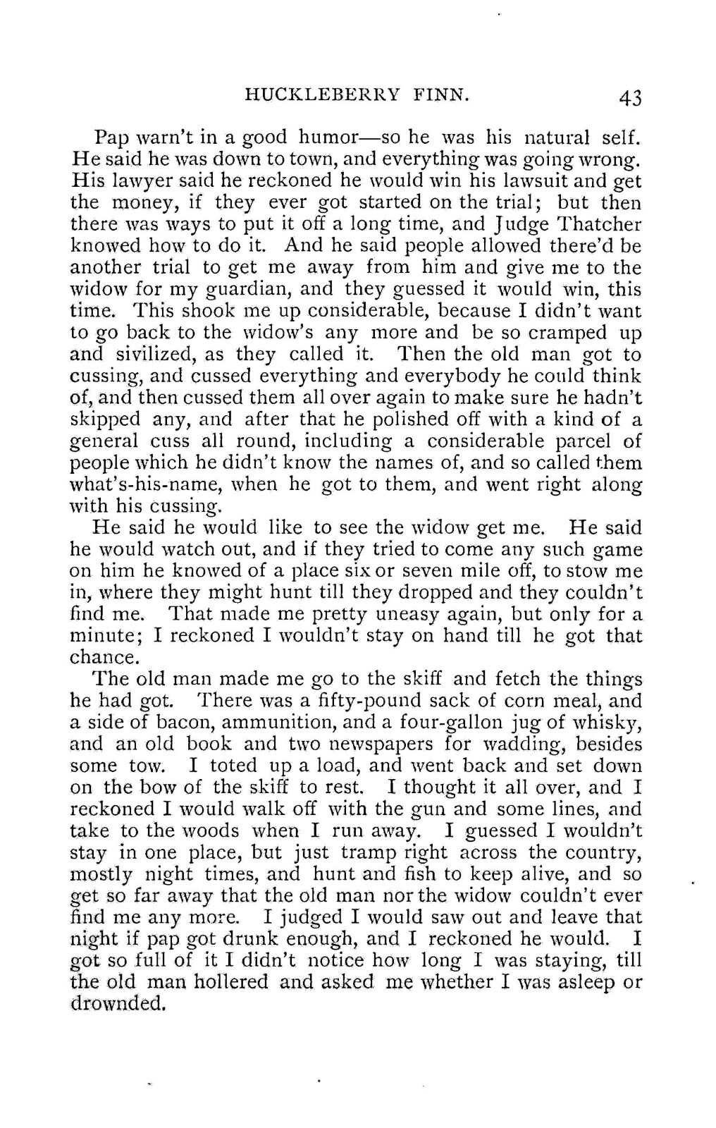 1891 Adventures of Huckleberry Finn 314 Pages