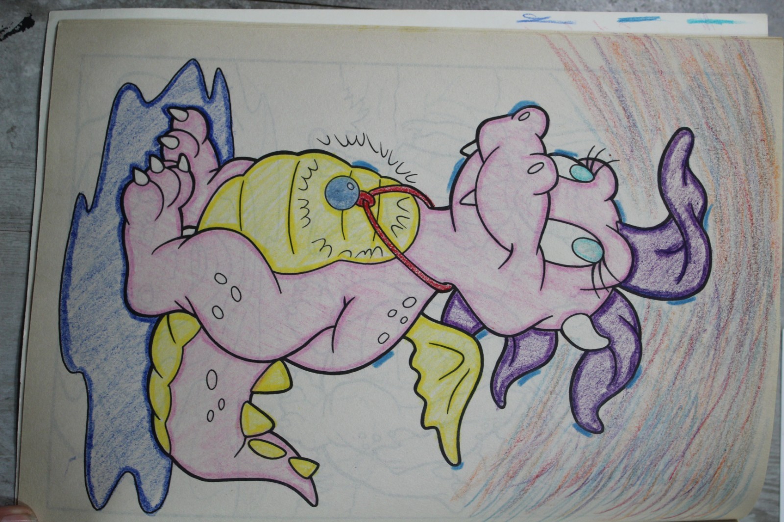 VTG Dragon Tales Wings & Tails & Dragon Scales Coloring ,Cut Out Doll on Back