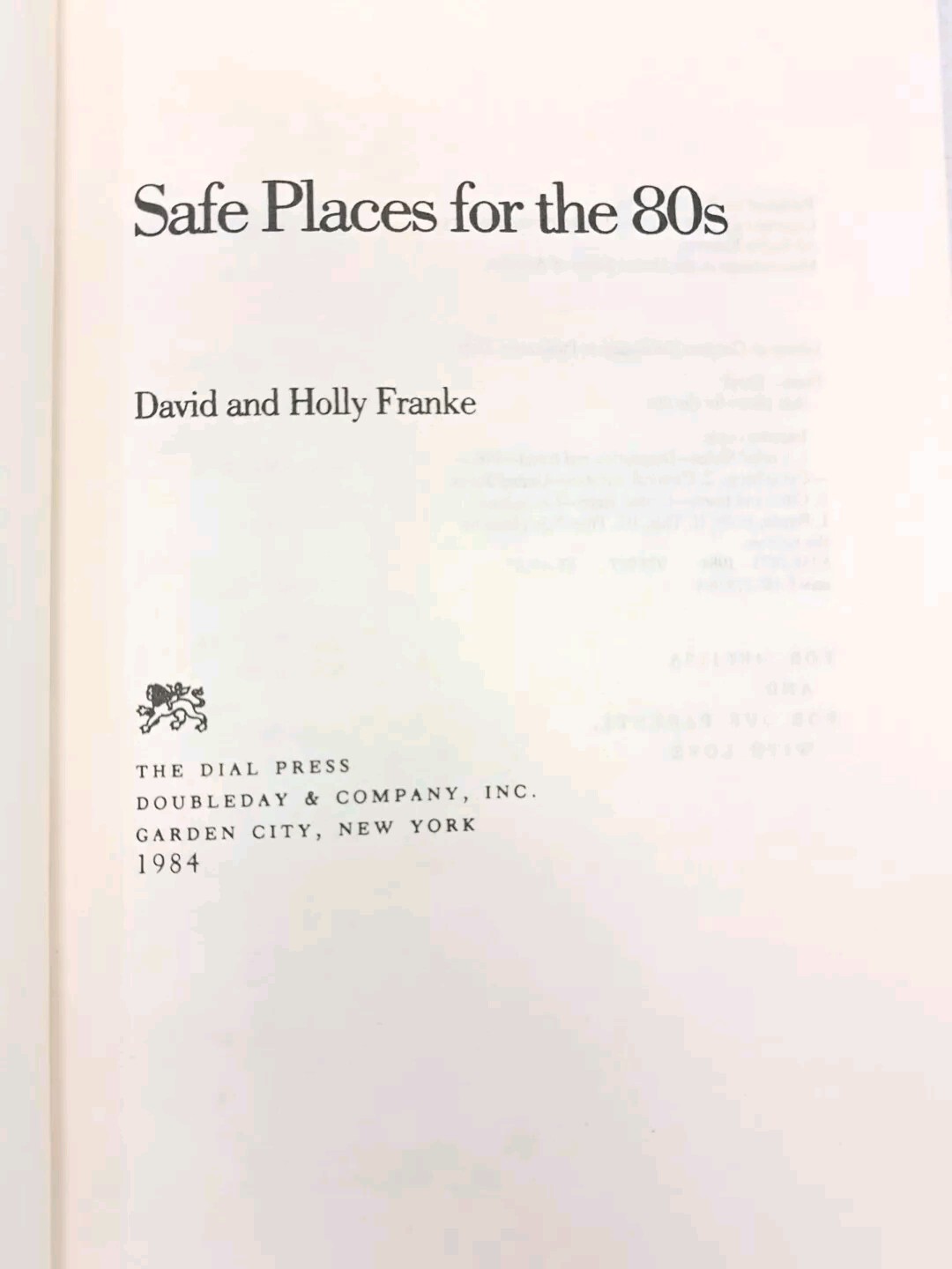 Vintage 1980s HCDJ-Safe Places for the ’80s-David and Holly Franke