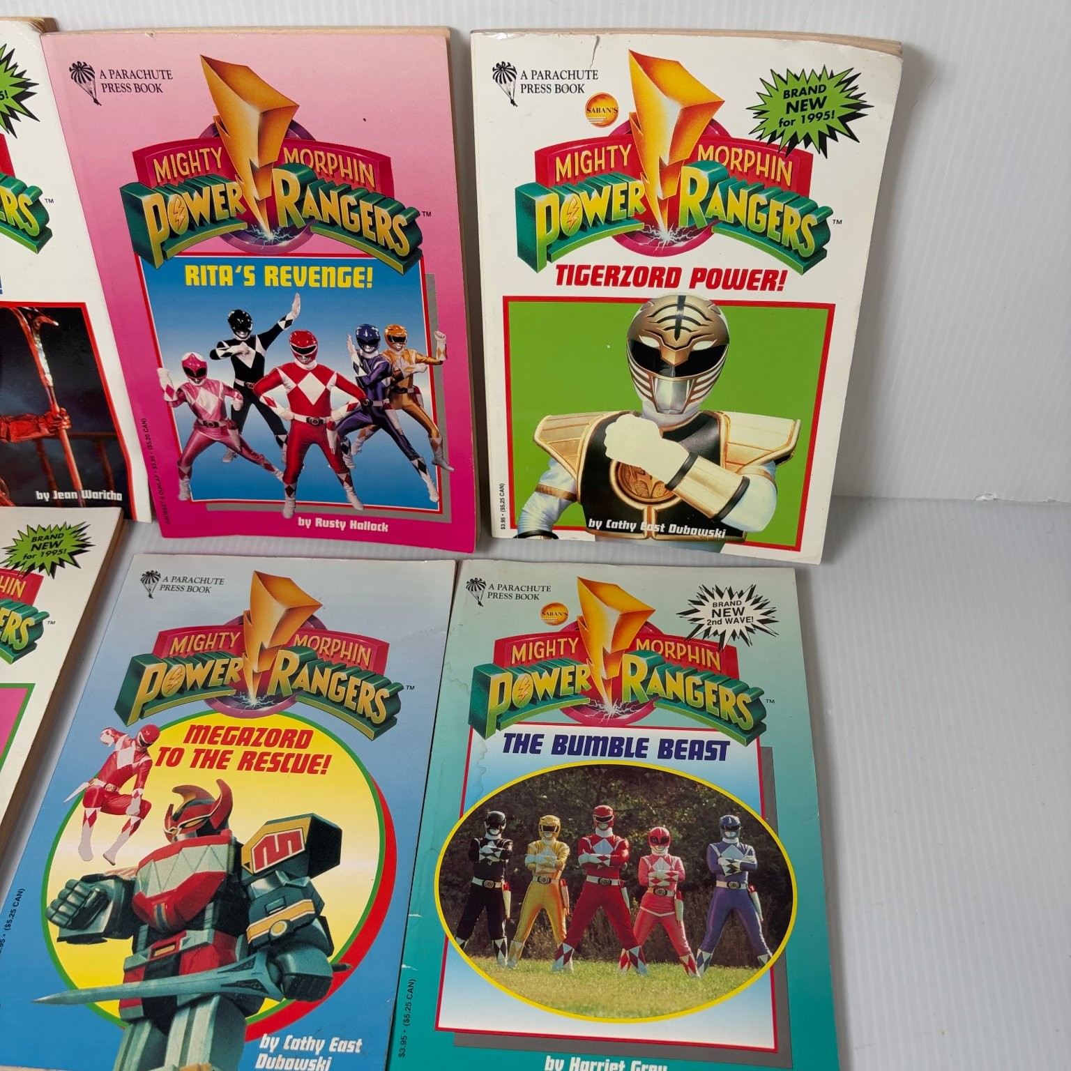 Mighty Morphin Power Rangers 6 Book Lot 1995 Grosset & Dunlap Vintage Kids