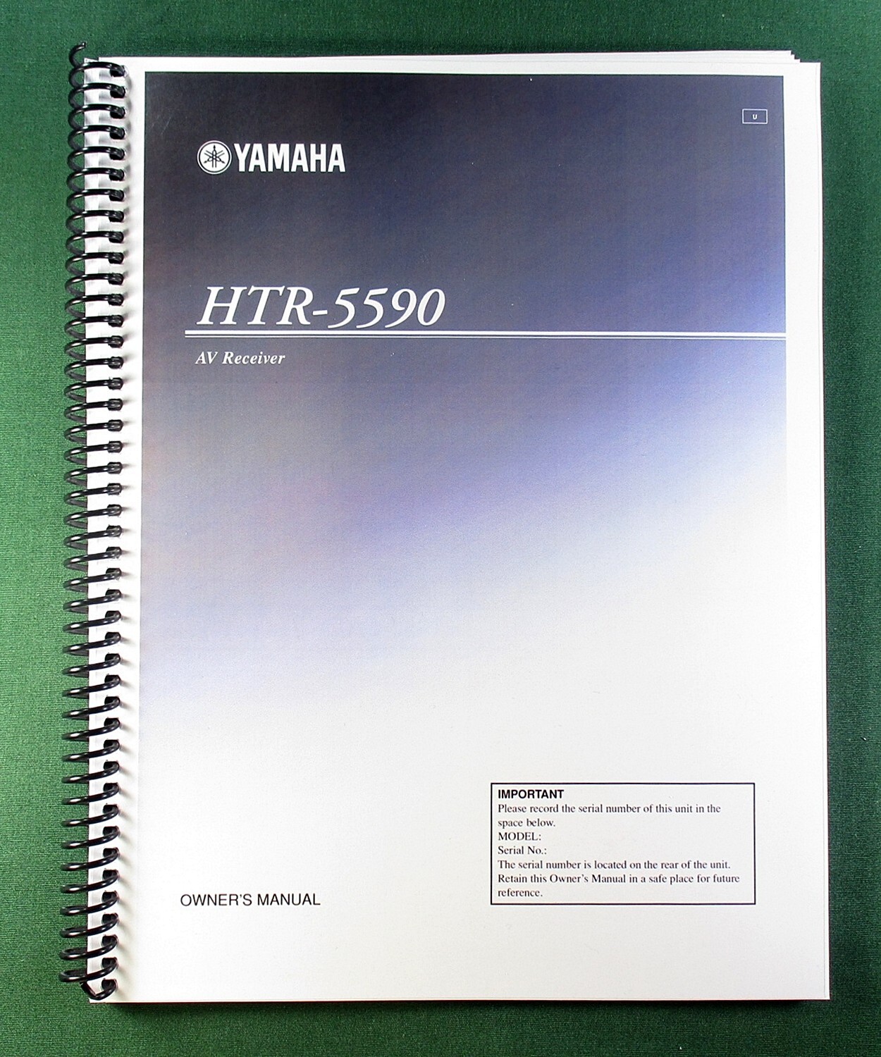Yamaha HTR-5590 Instruction Manual: 88 Pages & Protective Covers!