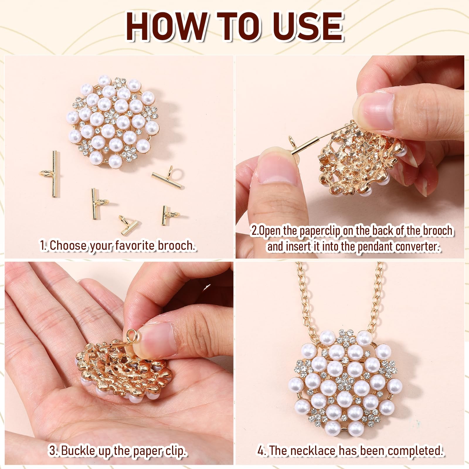 HJZHII 12 PCS Brooch 20mm/0.78inch 13mm/0.51inch 8mm/0.31inch, Gold, Silver