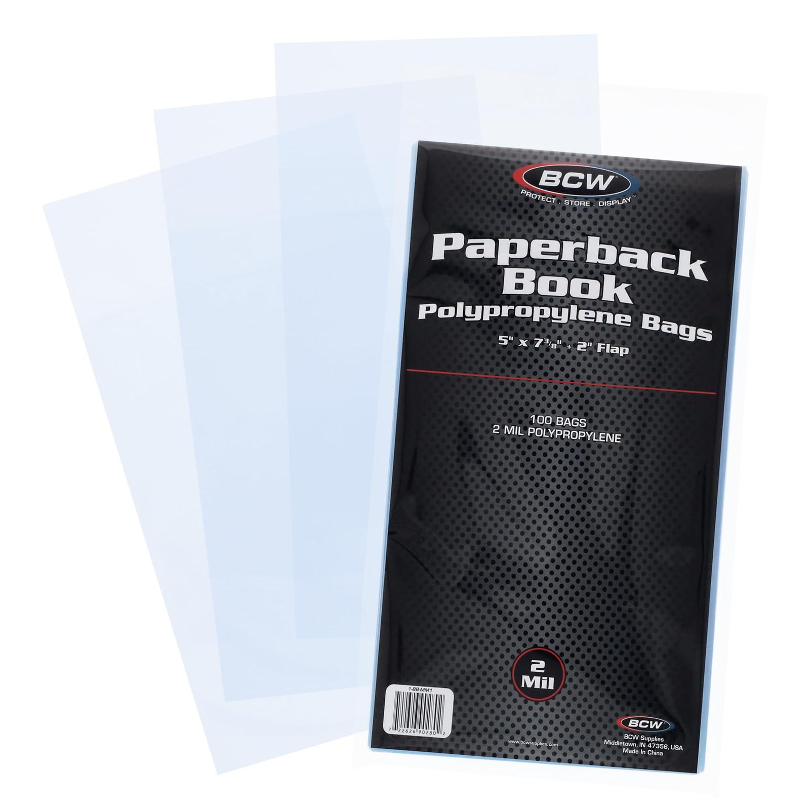 BCW Paperback Book Bags – 100-Pack | 5 x 7 3/8 Inches | Crystal Clear